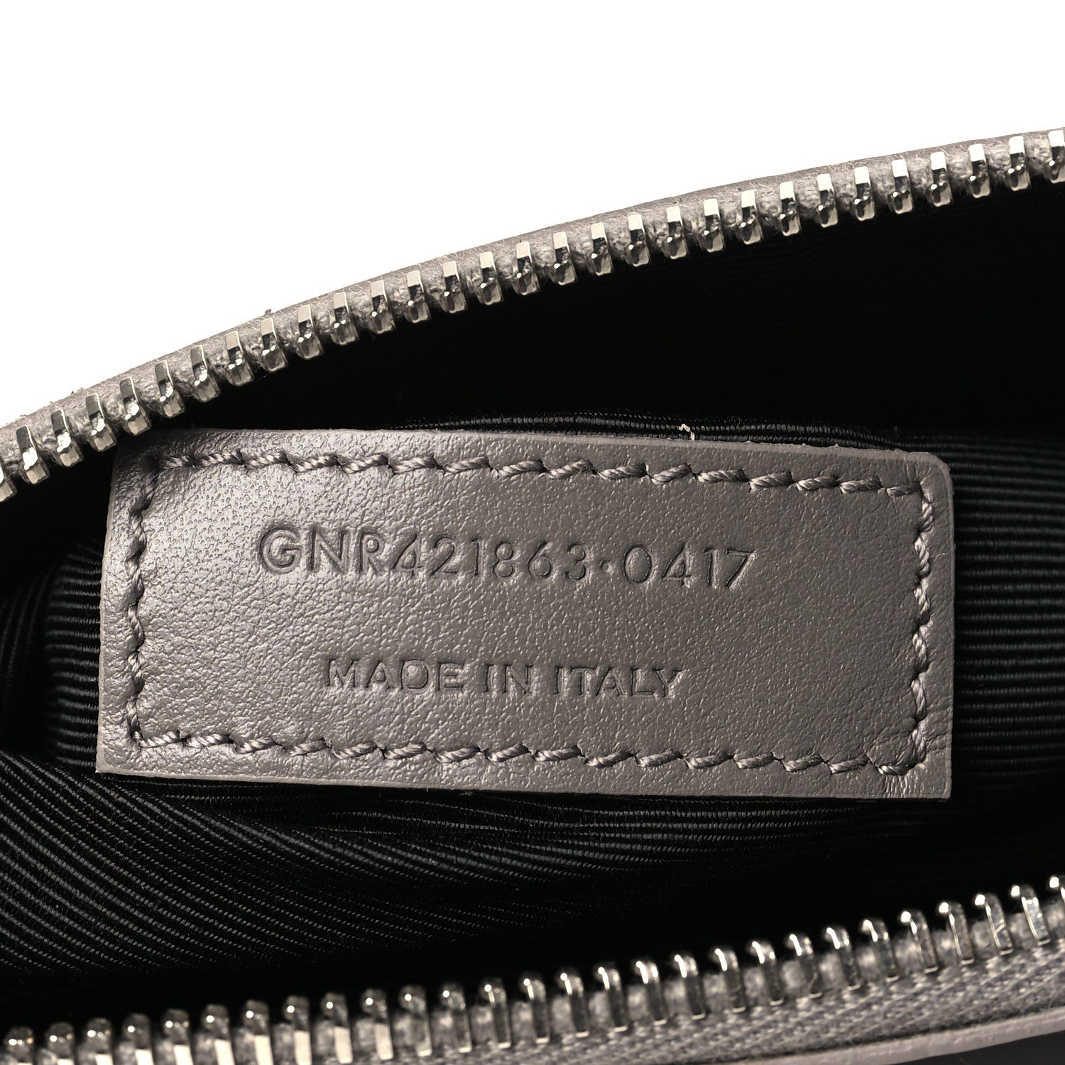 Grained Calfskin Topstitch Baby Sac De Jour Fog