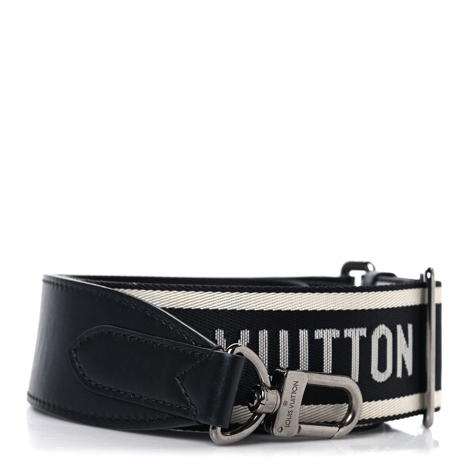 Nylon Jacquard Sporty Bandouliere Shoulder Strap Black