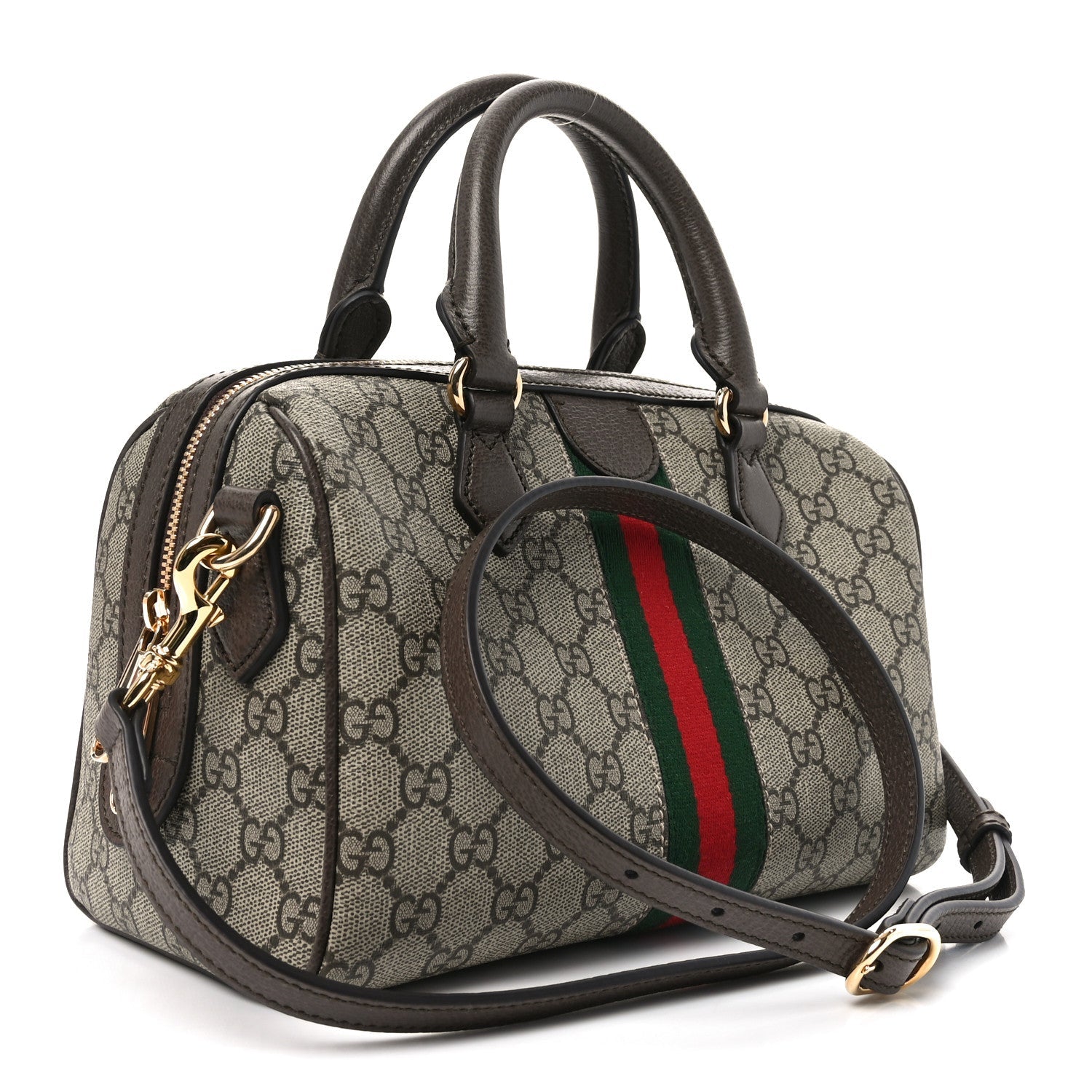 GG Supreme Monogram Web Small Ophidia Boston Beige New Acero