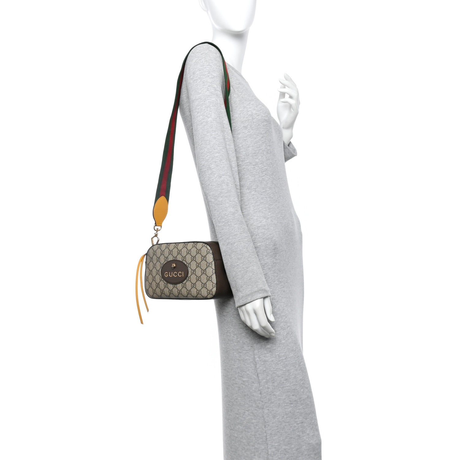 GG Supreme Monogram Web Neo Vintage Shoulder Bag Beige New Acero Crop