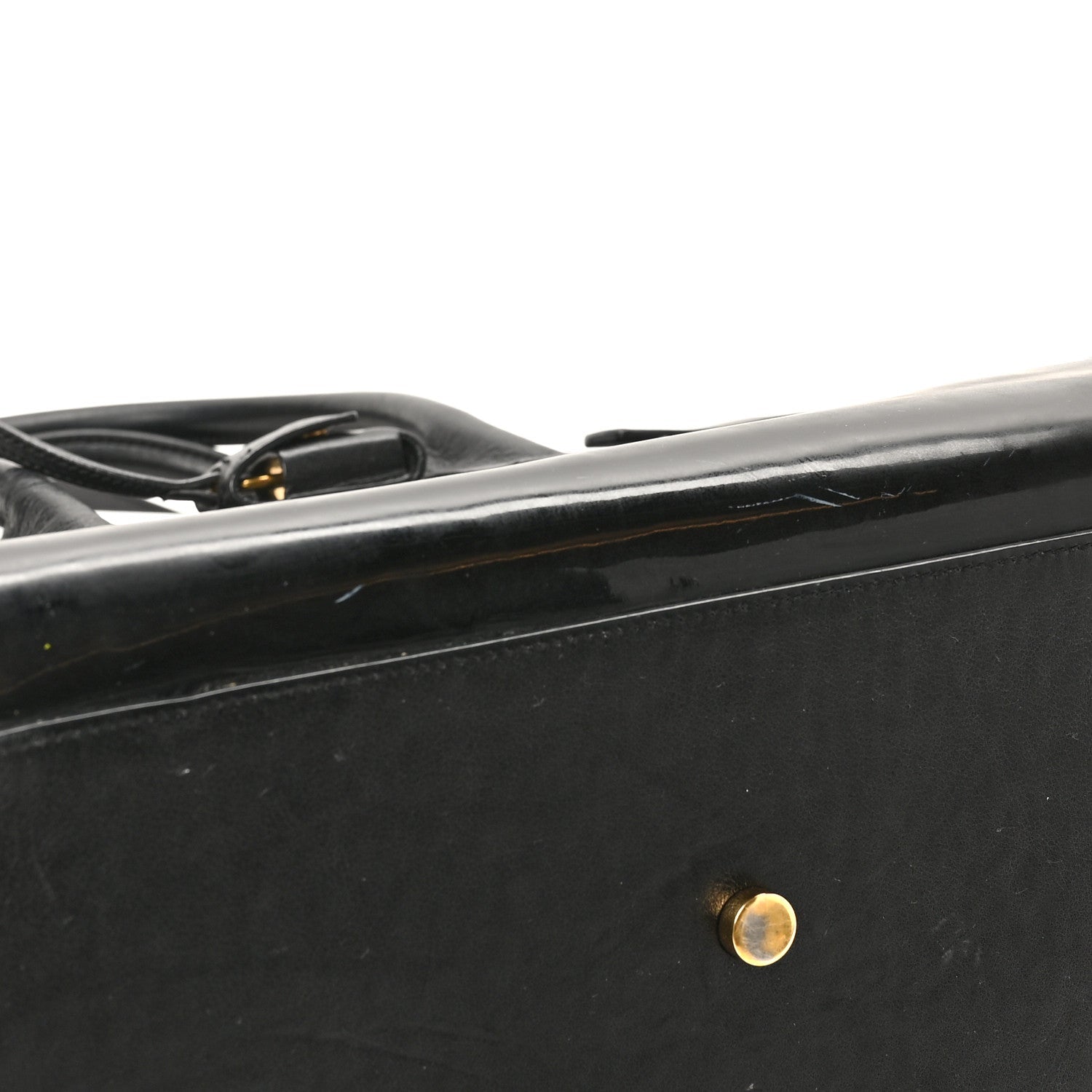 Patent Calfskin Small Sac de Jour Black