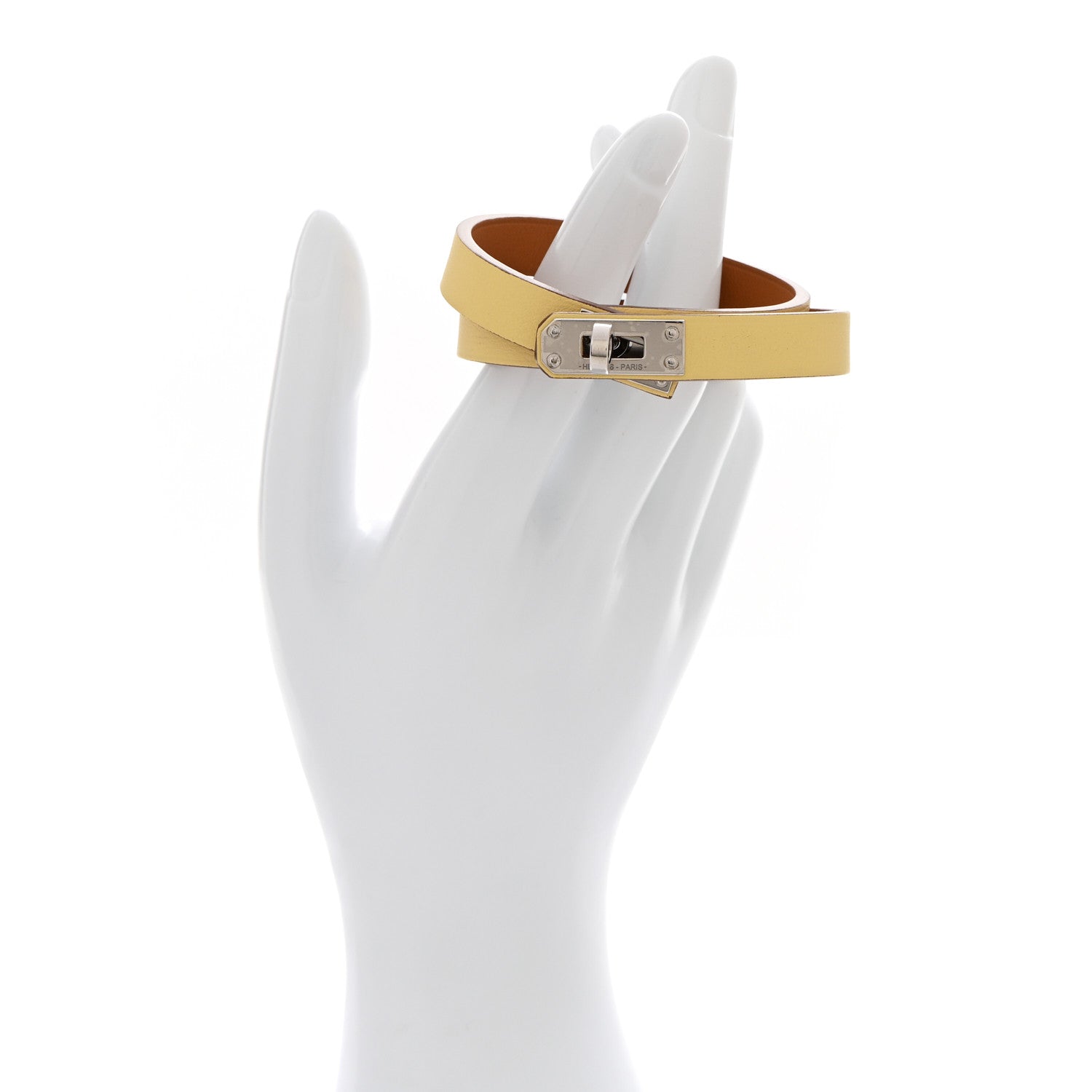 Swift Mini Kelly Double Tour Bracelet T3 Jaune Poussin