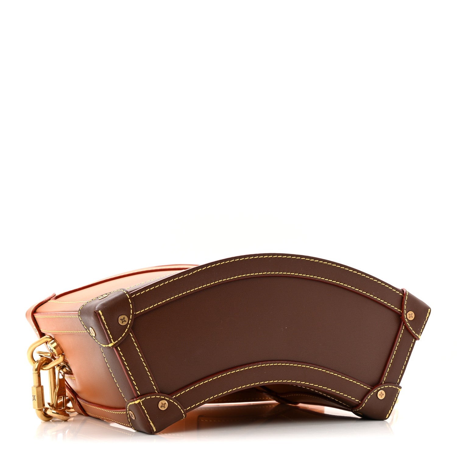 Cowhide Curved Soft Trunk Tan