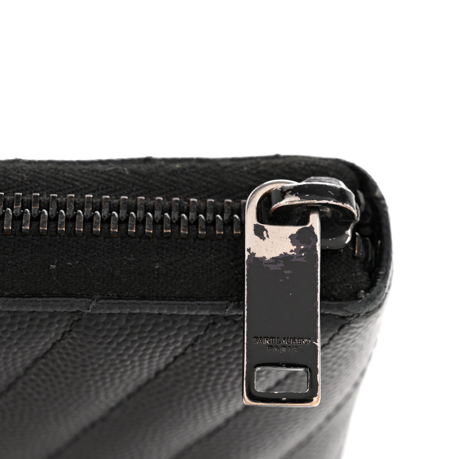 Grain De Poudre Matelasse Chevron Monogram Monochrome Zip Around Wallet Black