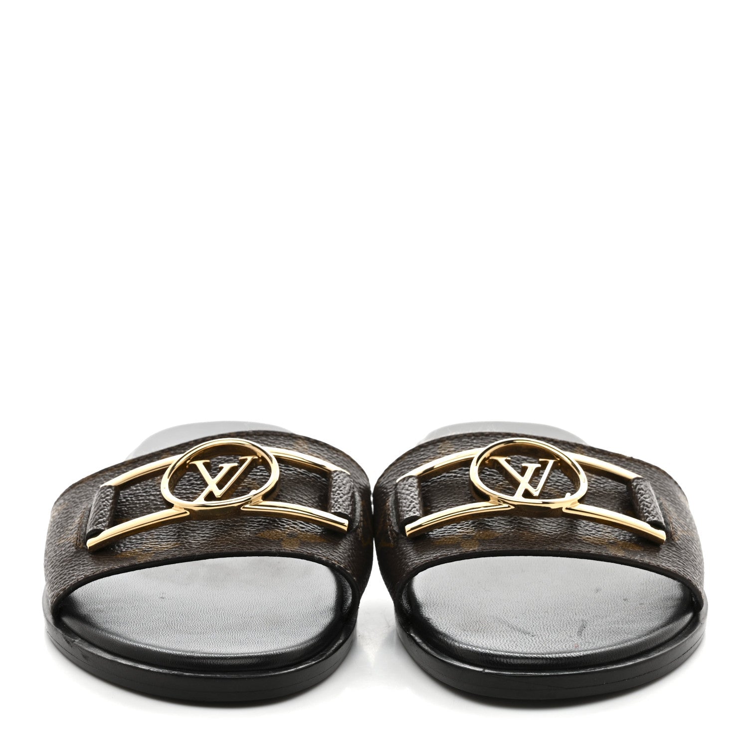 Patent Monogram Lock It Flat Mules 36.5