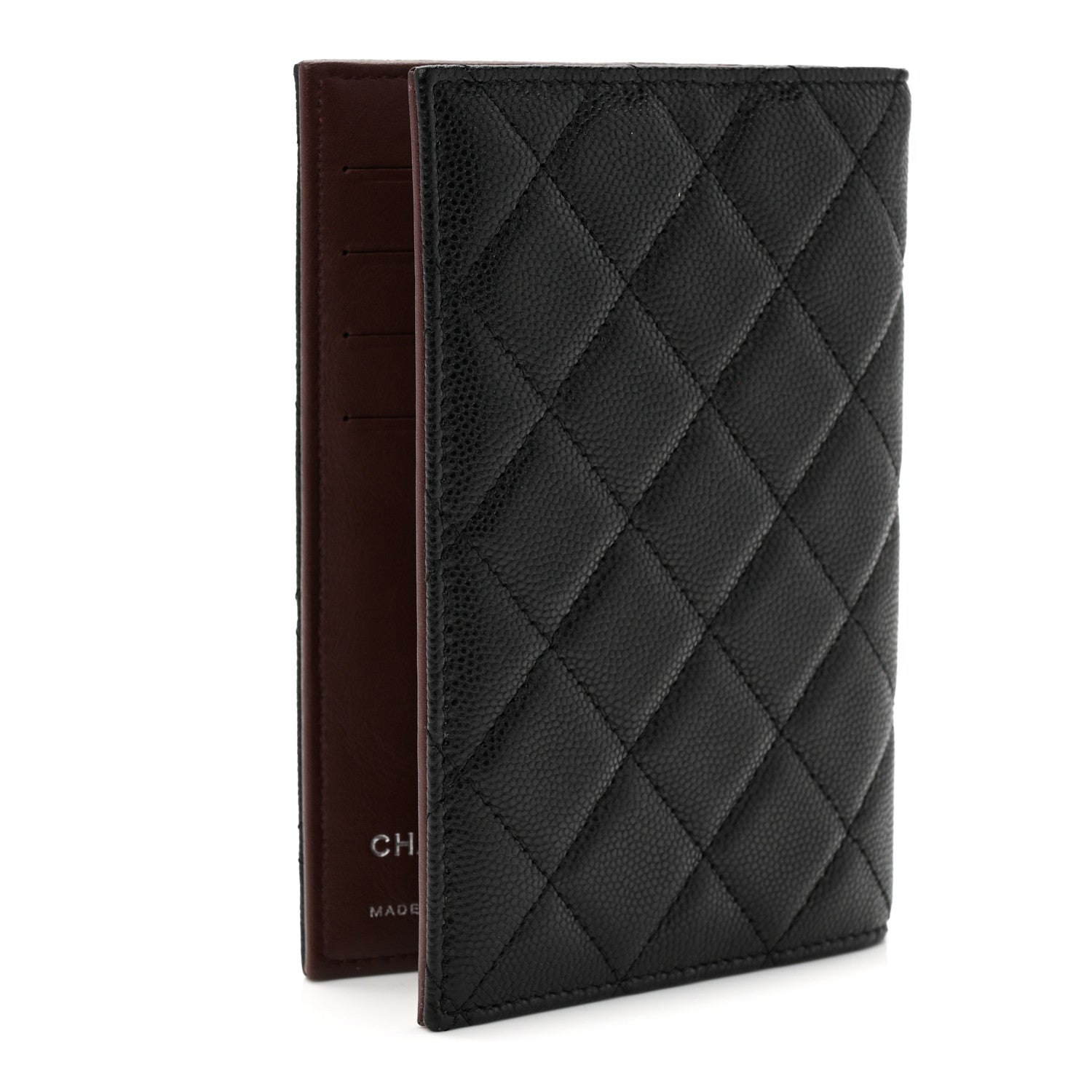 Caviar Quilted Passport Holder Black