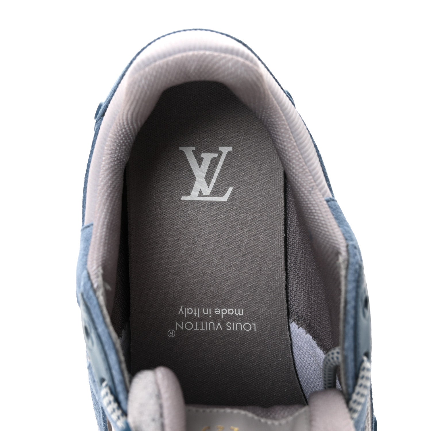 Calfskin Suede Womens LV Olympia Sneakers 38 Blue