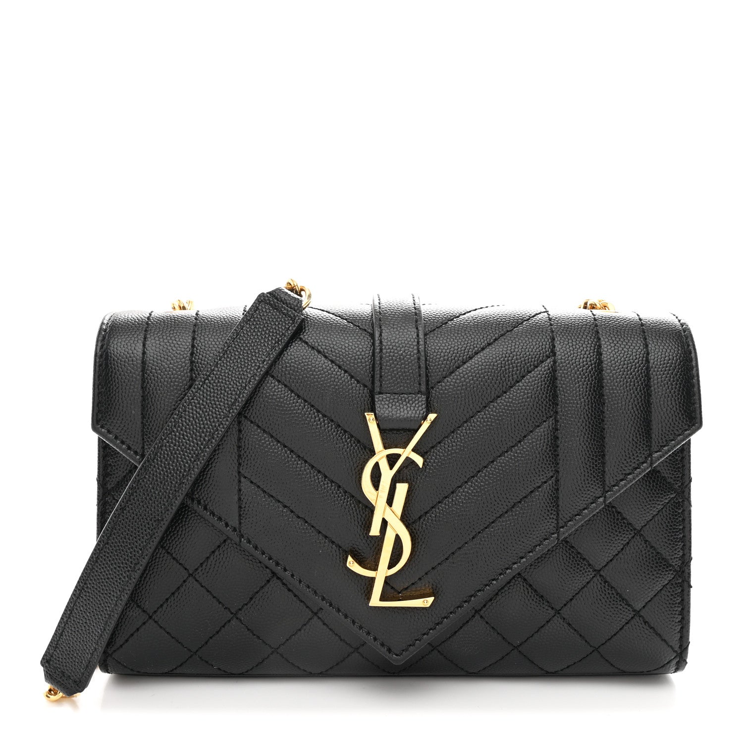 Grain De Poudre Textured Mixed Matelasse Triquilt Small Monogram Satchel Black
