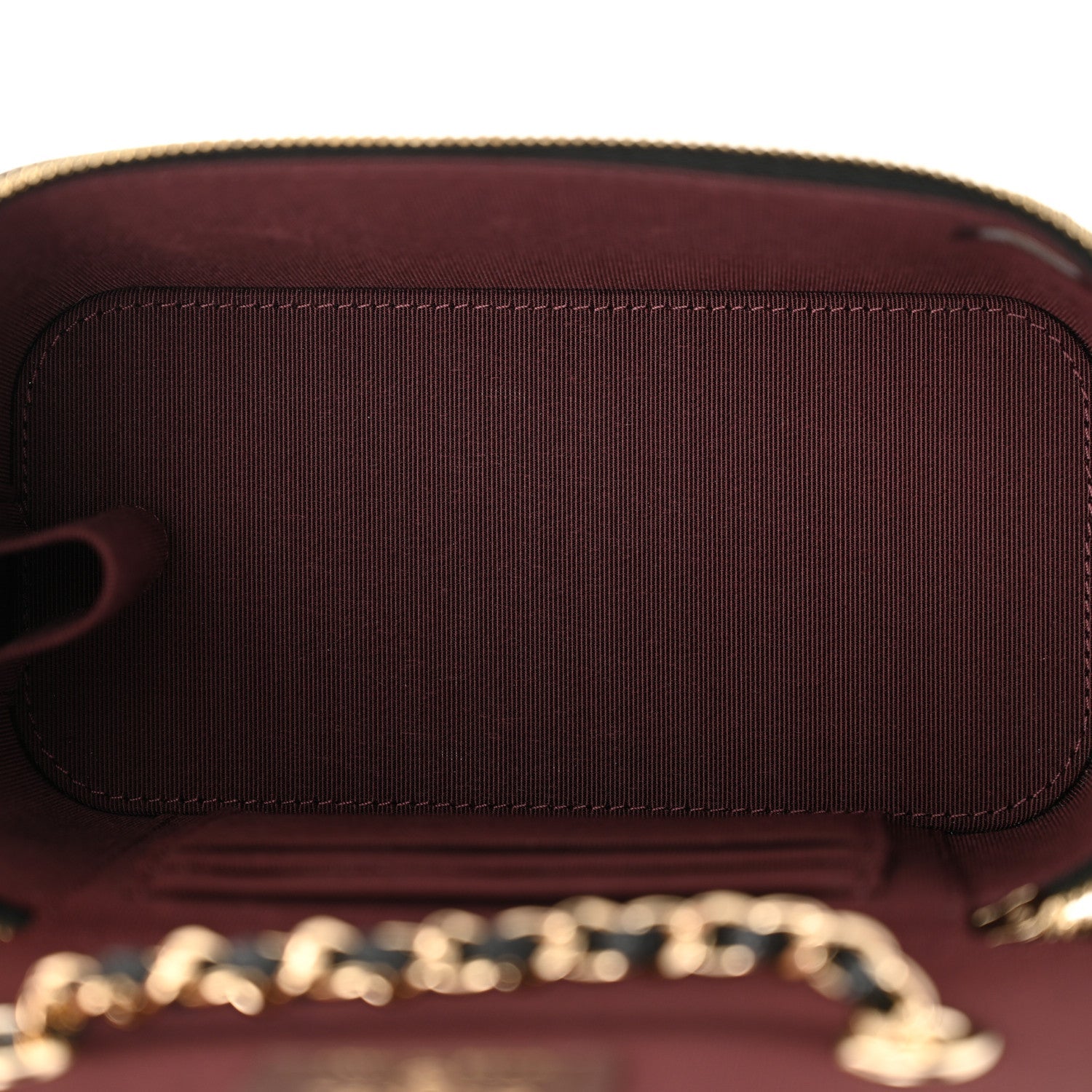 Caviar Quilted Small Vanity Case With Chain Black