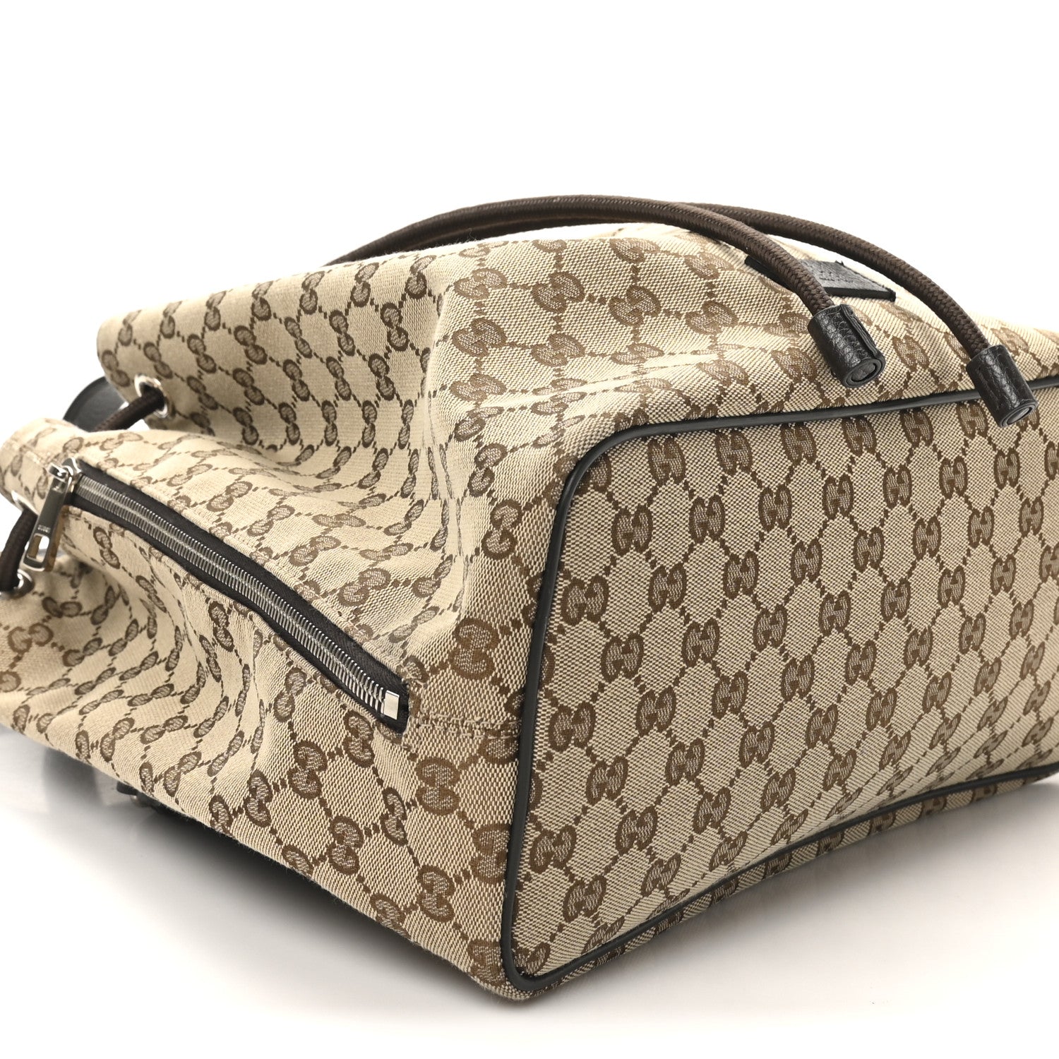 Monogram Dollar Calfskin O Drawstring Backpack Beige Ebony Testa di Moro Dark Chocolate