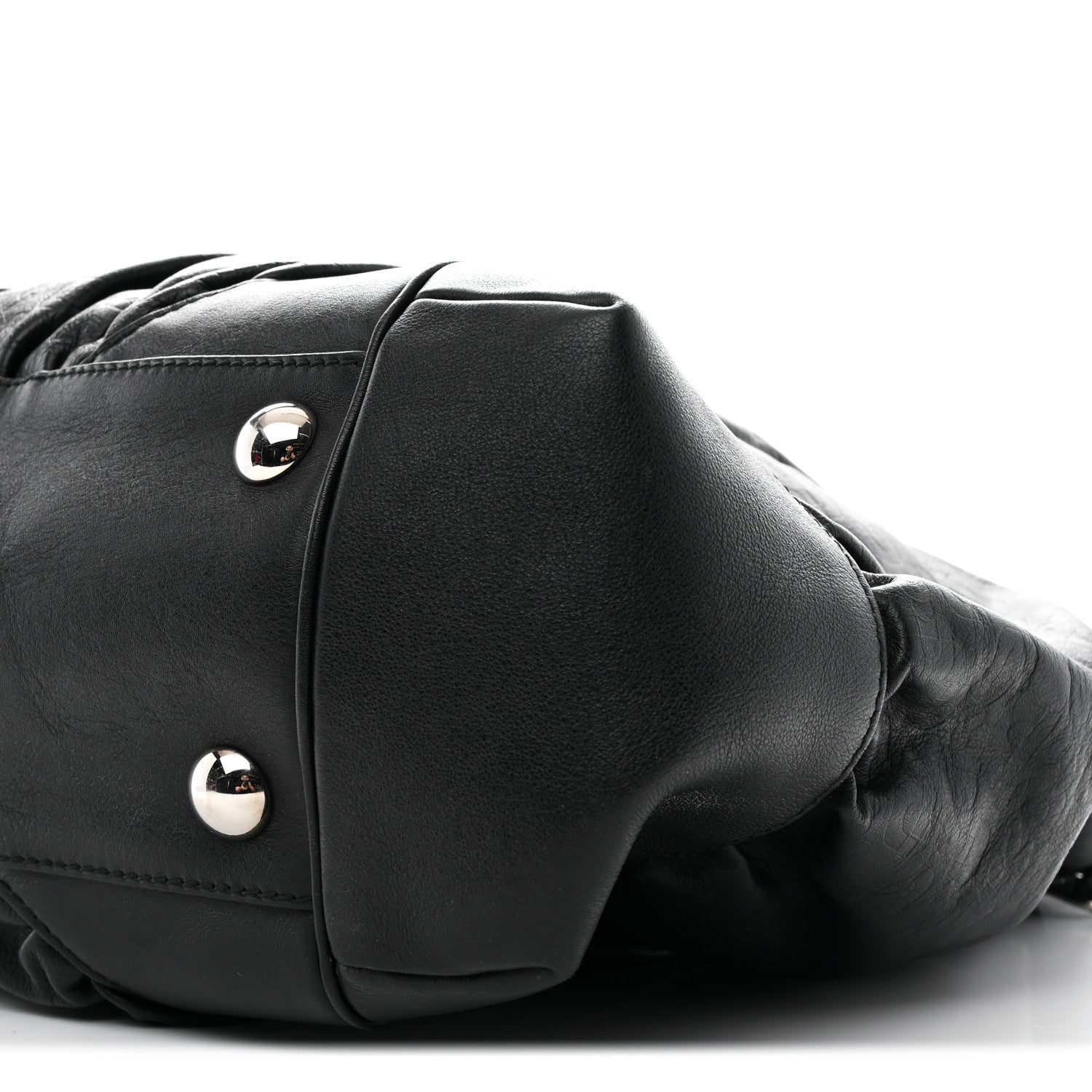 Horsebit Embossed Full Moon Tote Black