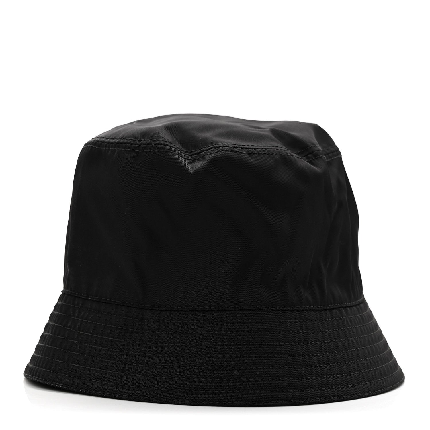 Re-Nylon Metal Triangle Logo Womens Bucket Hat M Black