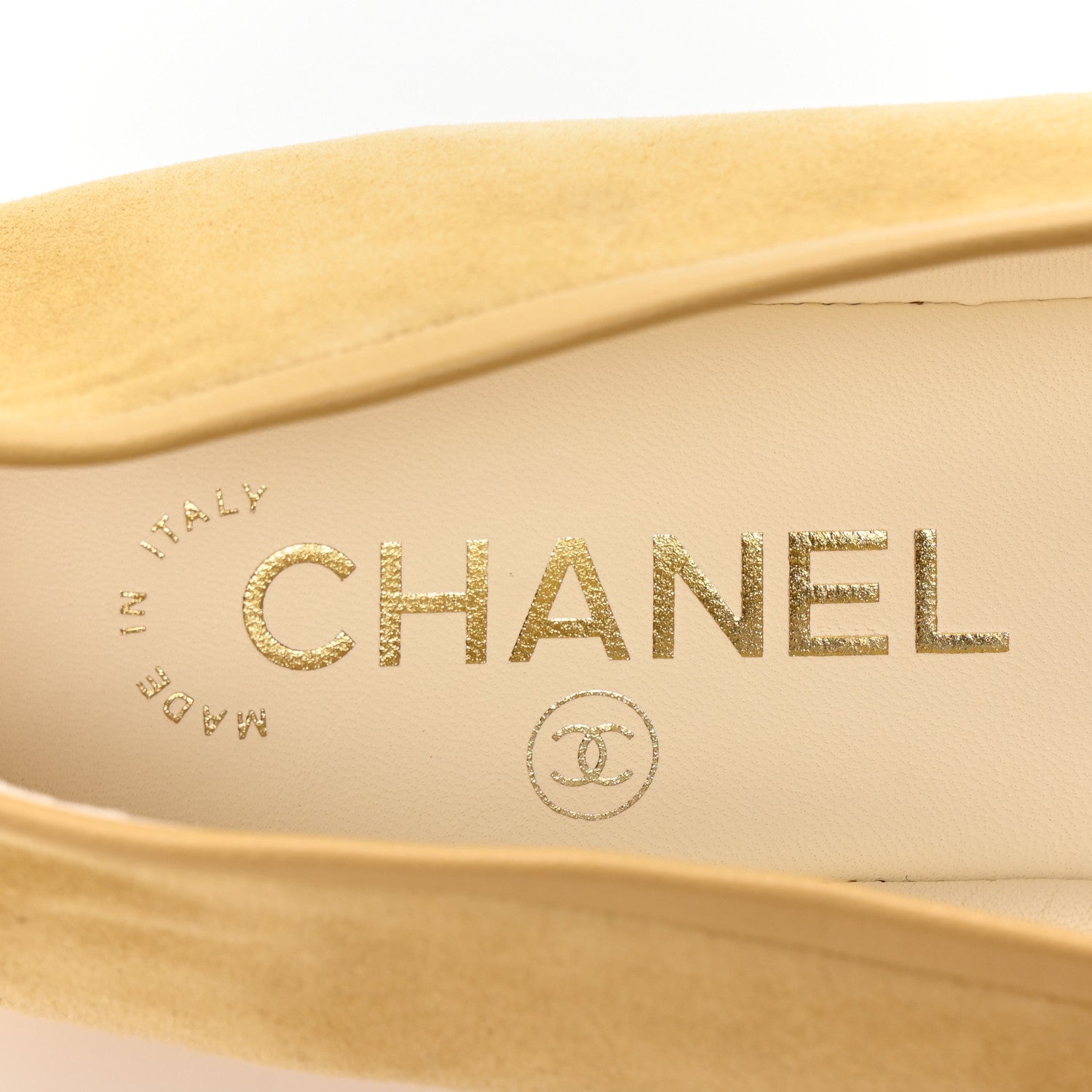 Suede Cap Toe CC Ballerina Flats 40 Beige Black