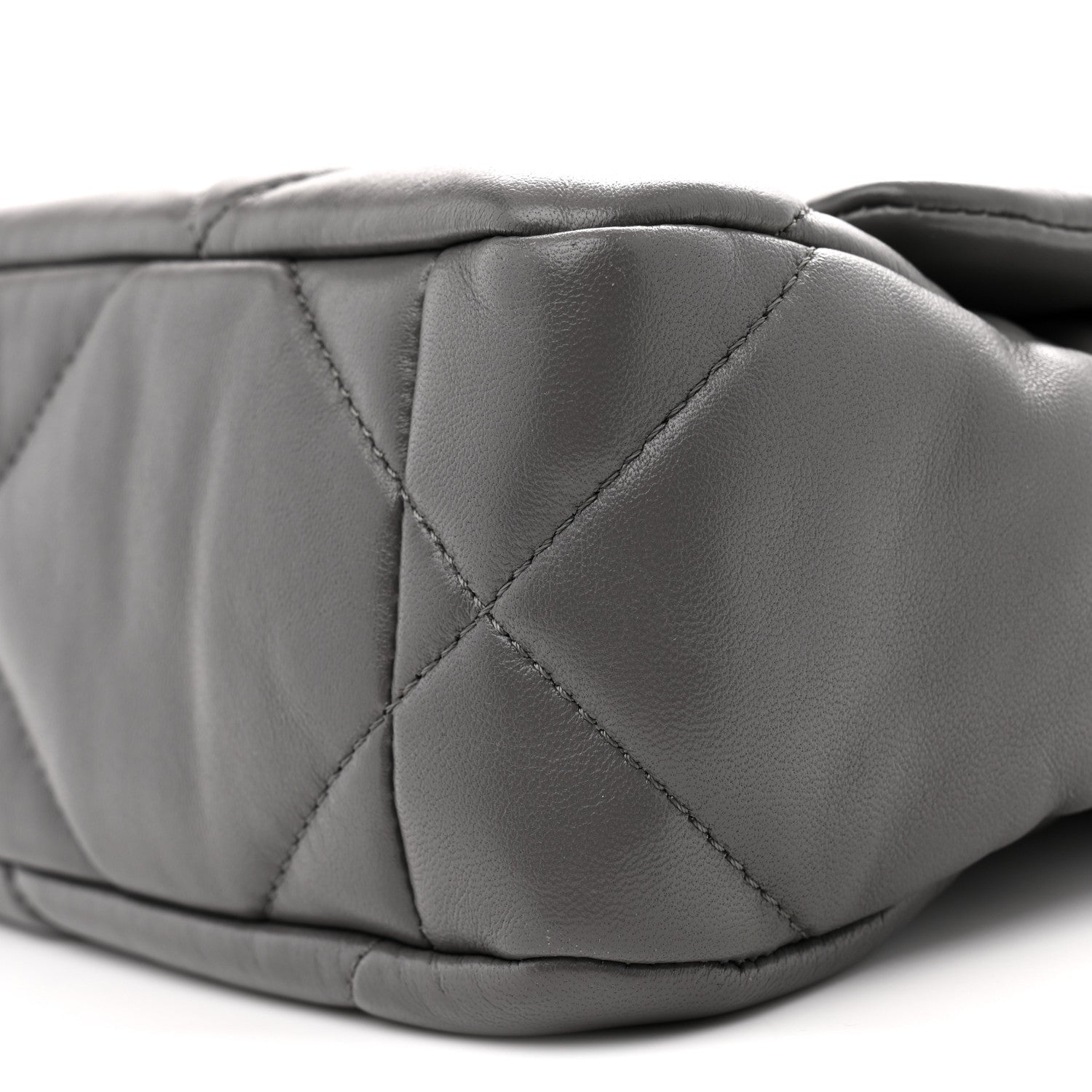 Lambskin Quilted Medium Chanel 19 Flap Dark Grey