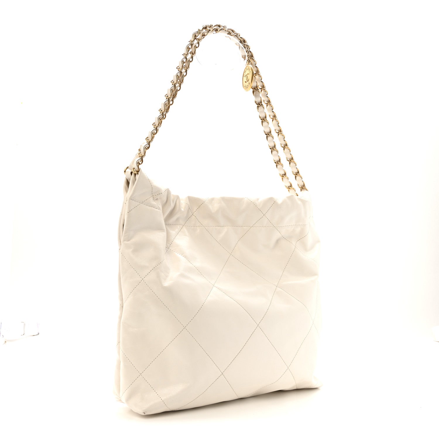 Calfskin Quilted Small Chanel 22 White