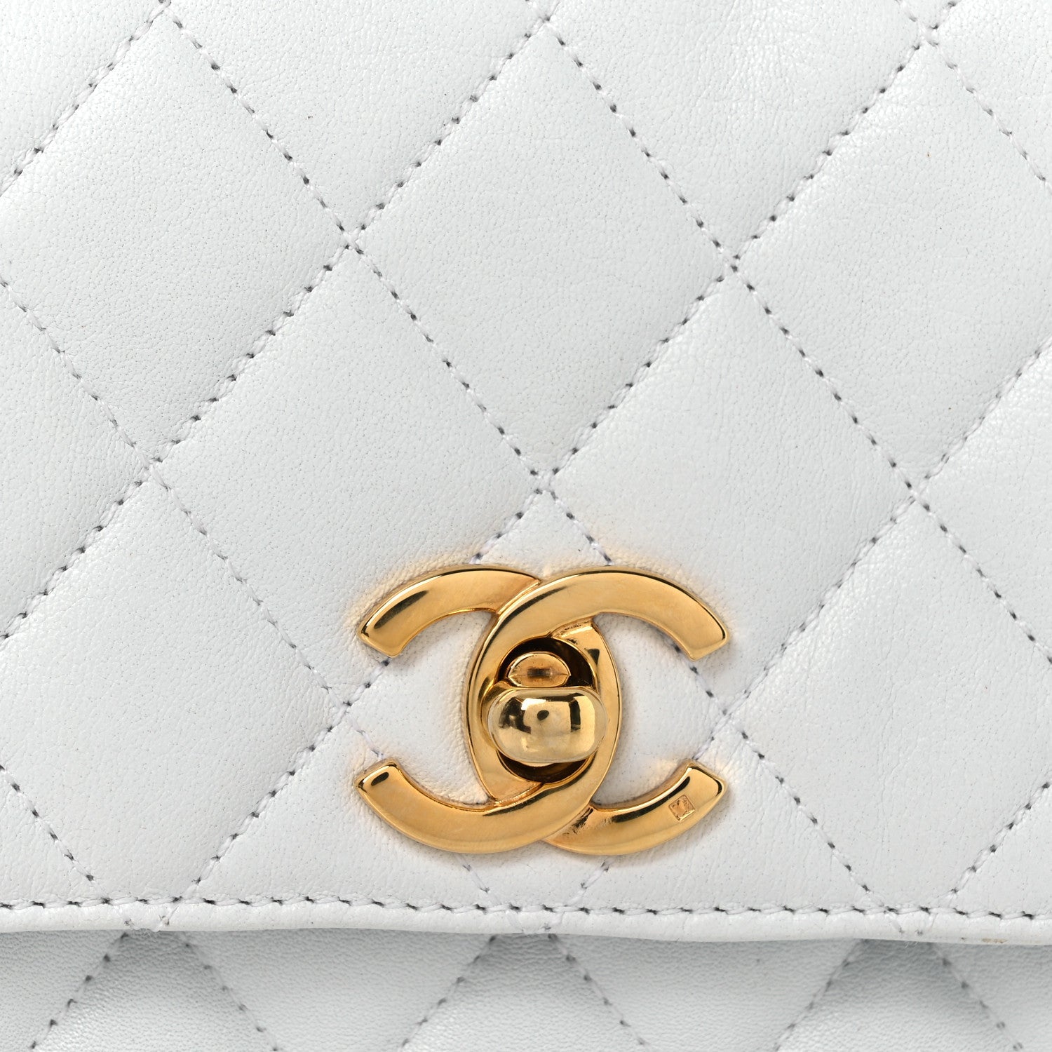 Lambskin Quilted Flap Waist Belt Bag 75 30 White