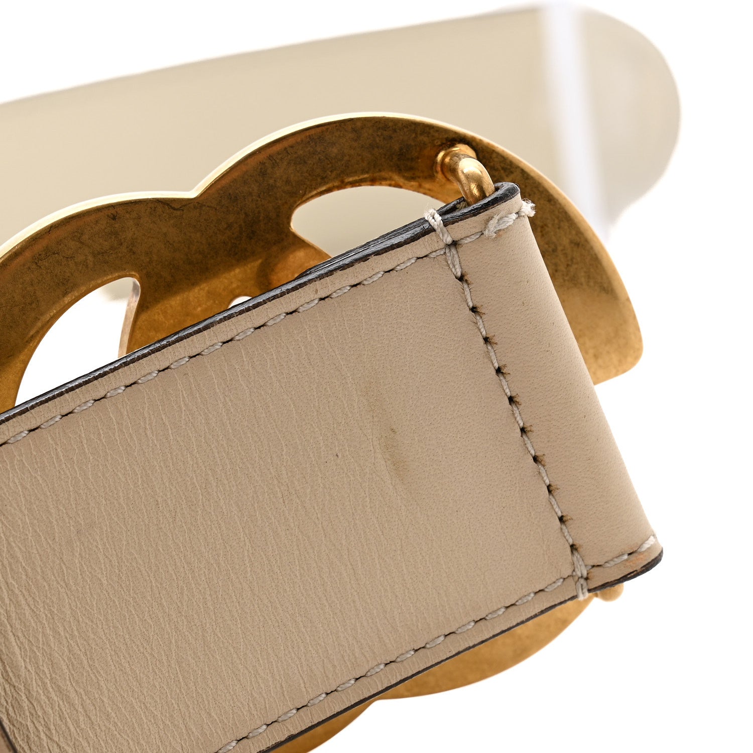 Calfskin Double G 40mm Belt 85 34 Mystic White