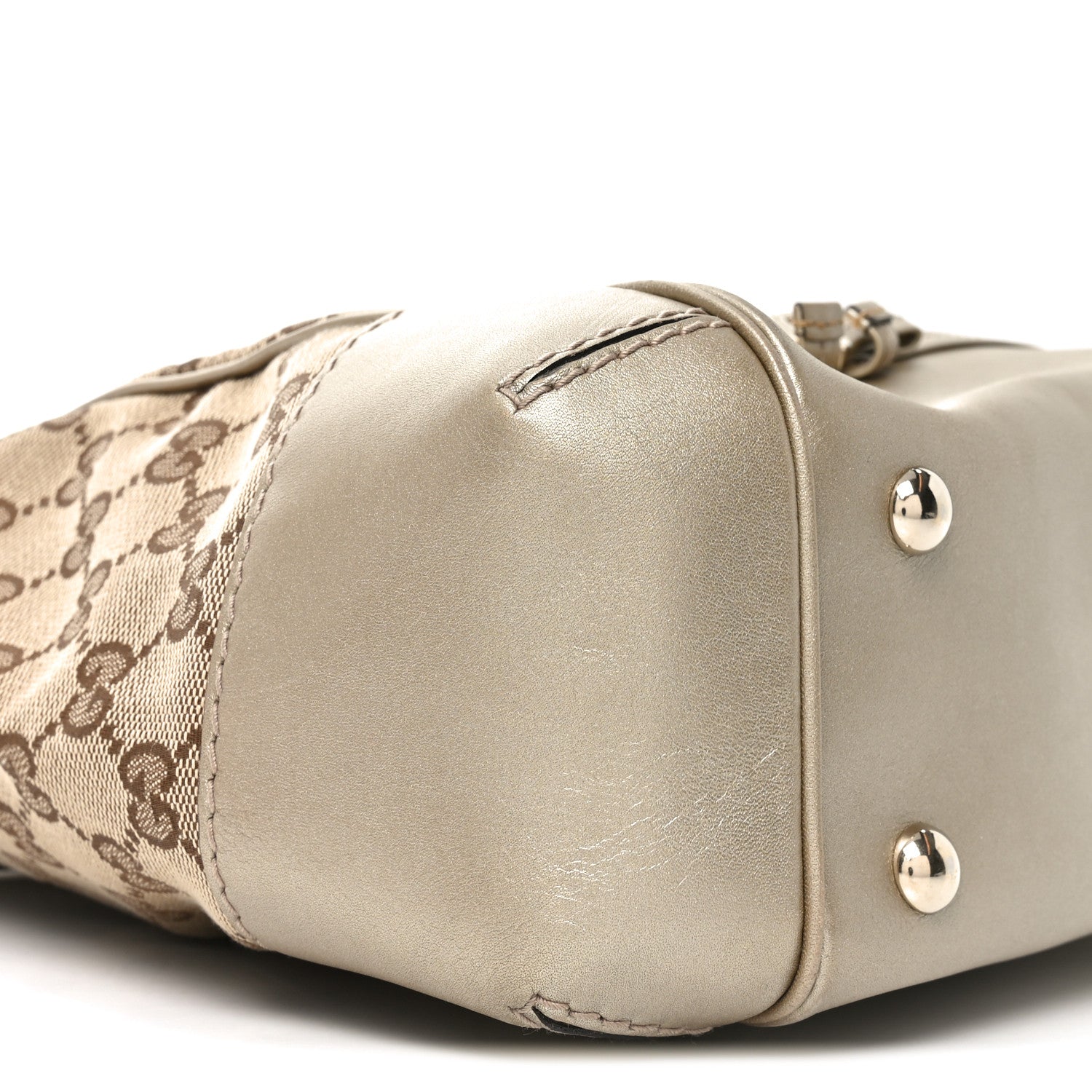 Monogram Mayfair Top Handle Satchel Gold Beige