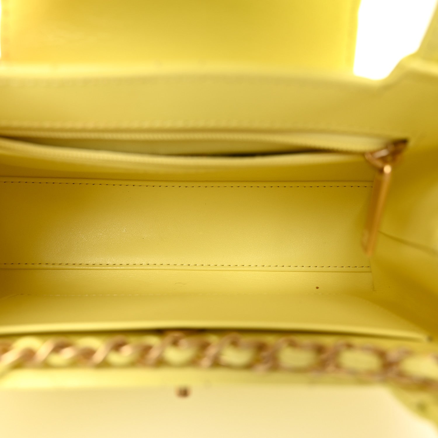 Shiny Aged Calfskin Quilted Nano Kelly Shopper Light Yellow