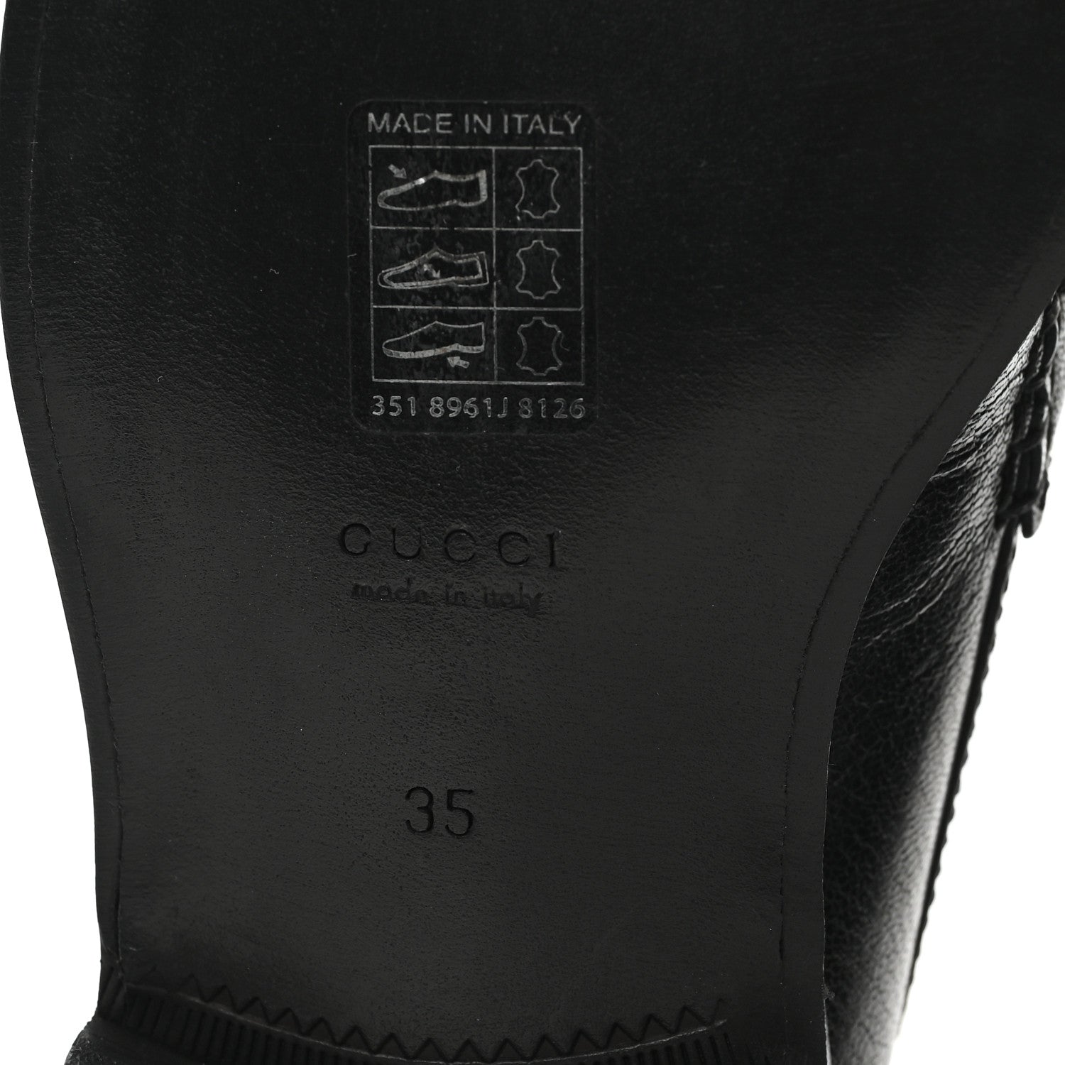 Goatskin Womens Logo 15mm Loafers 35 Black