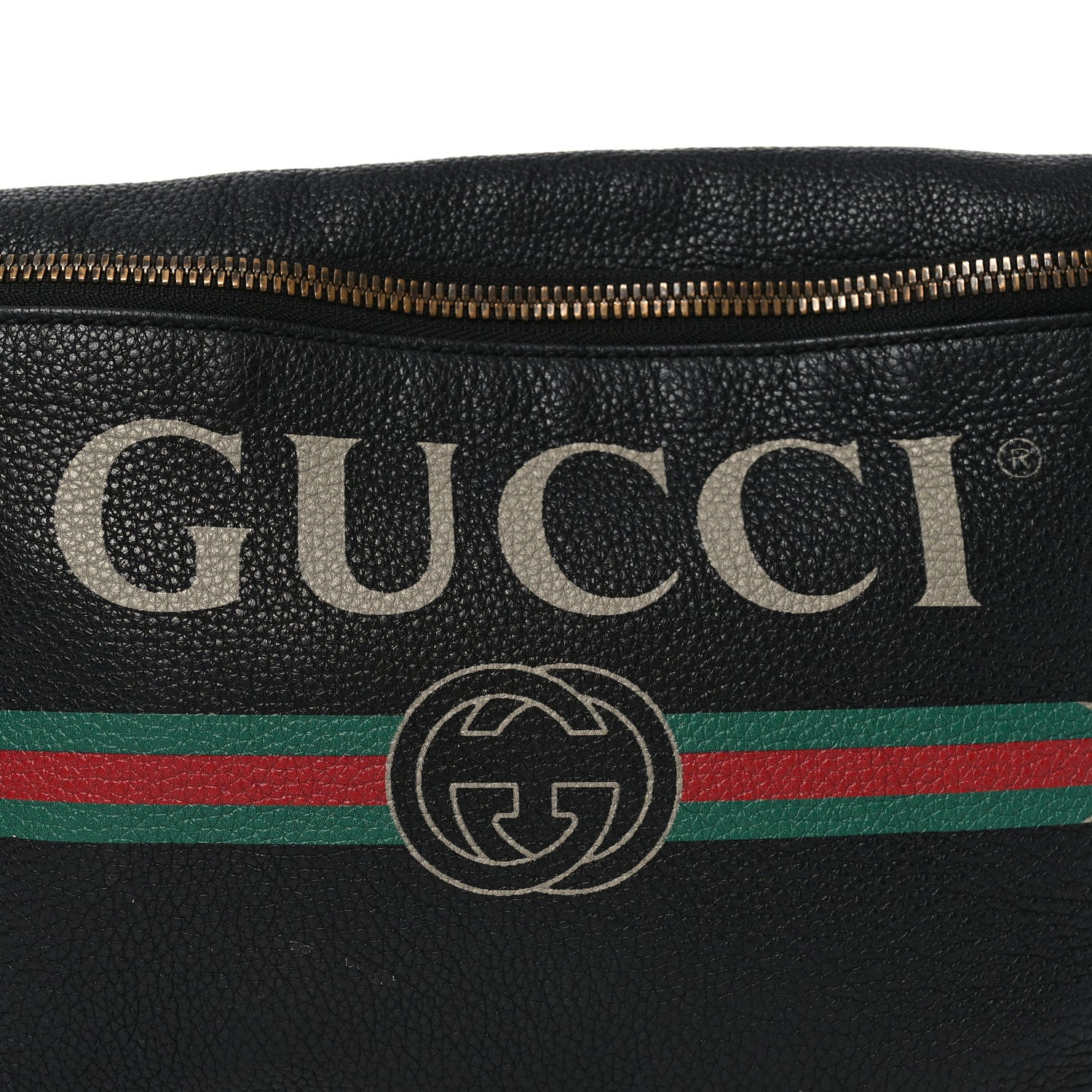 Grained Calfskin Small Logo Belt Bag Black
