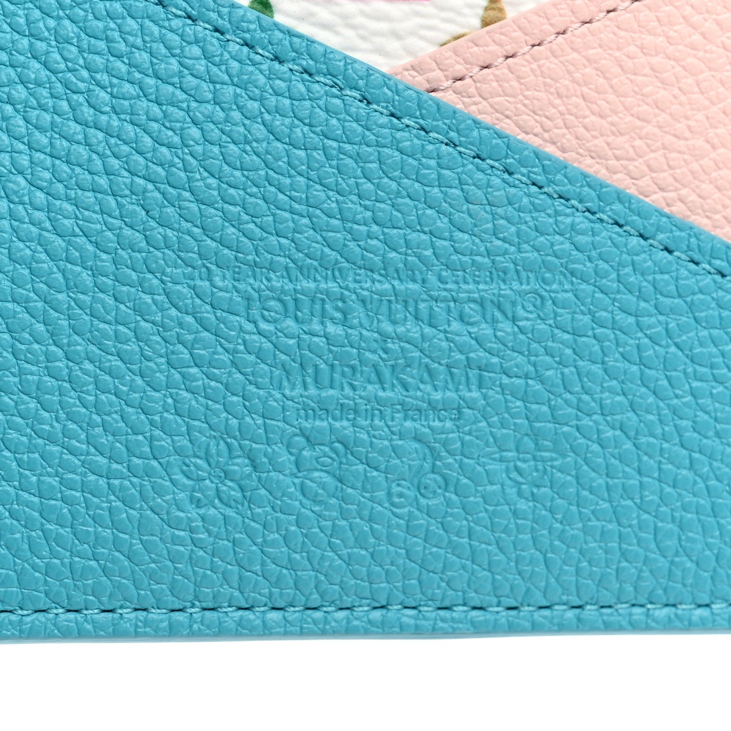 LV X TM Monogram Multicolor Criss-Cross Card Holder Kabira Blue Rose