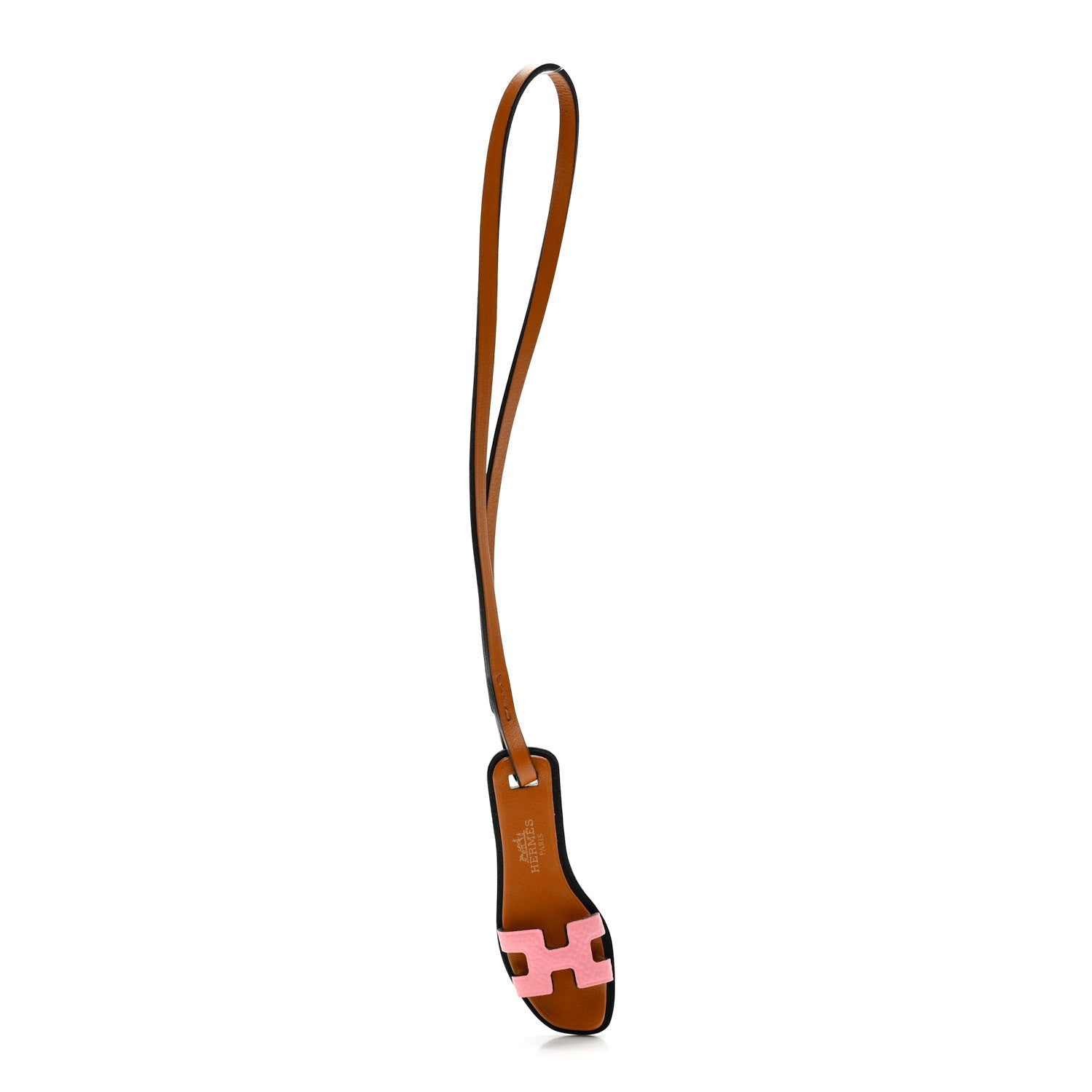 Epsom Butler Calfskin Hunter Oran Nano Bag Charm Rose Confetti Sable