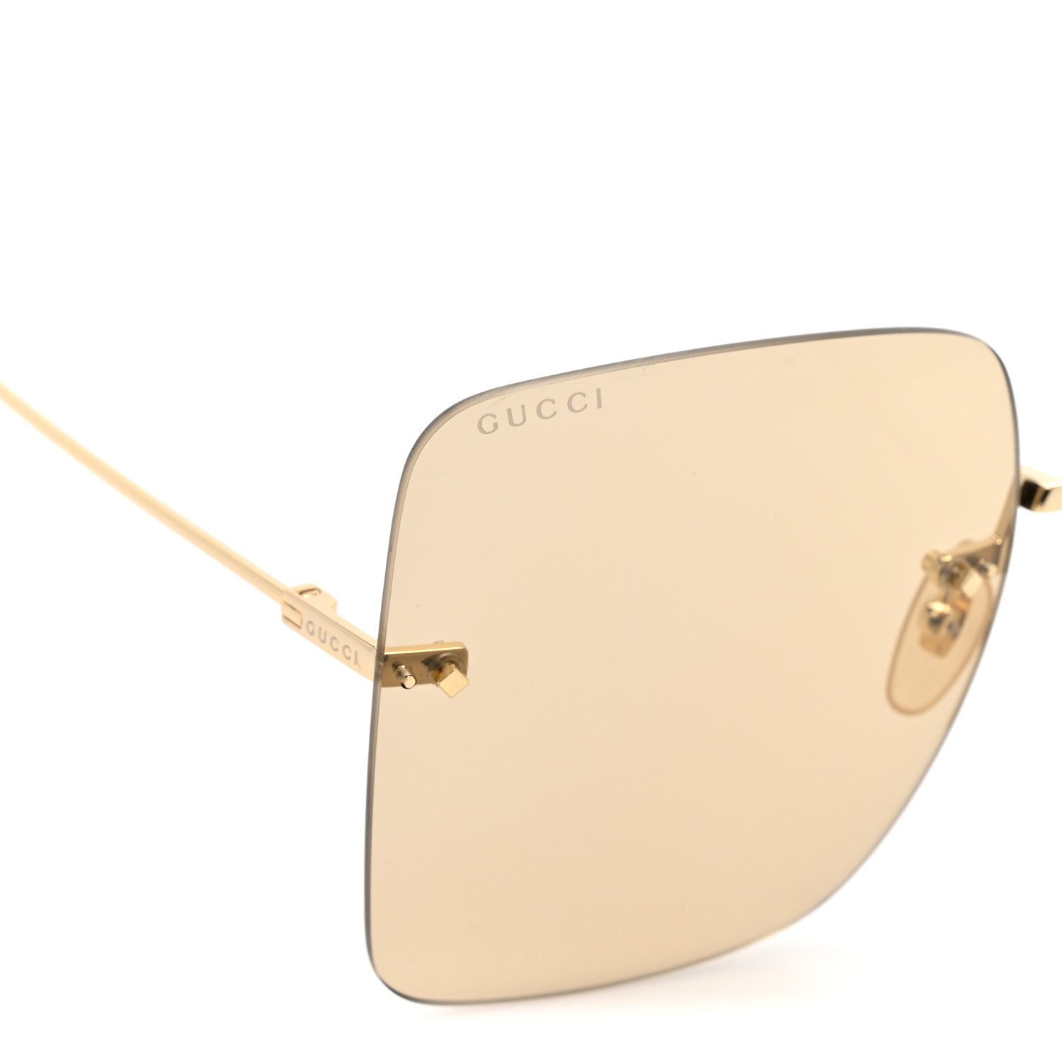 Acetate Detachable Charm Square Frame Sunglasses GG1147S Gold