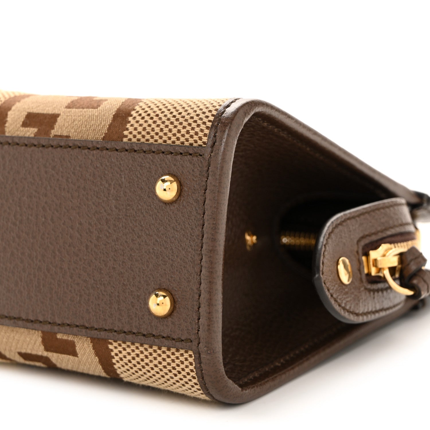 Monogram Jumbo GG Textured Dollar Calfskin Web Small Ophidia Slip Handle Tote Beige Ebony New Acero