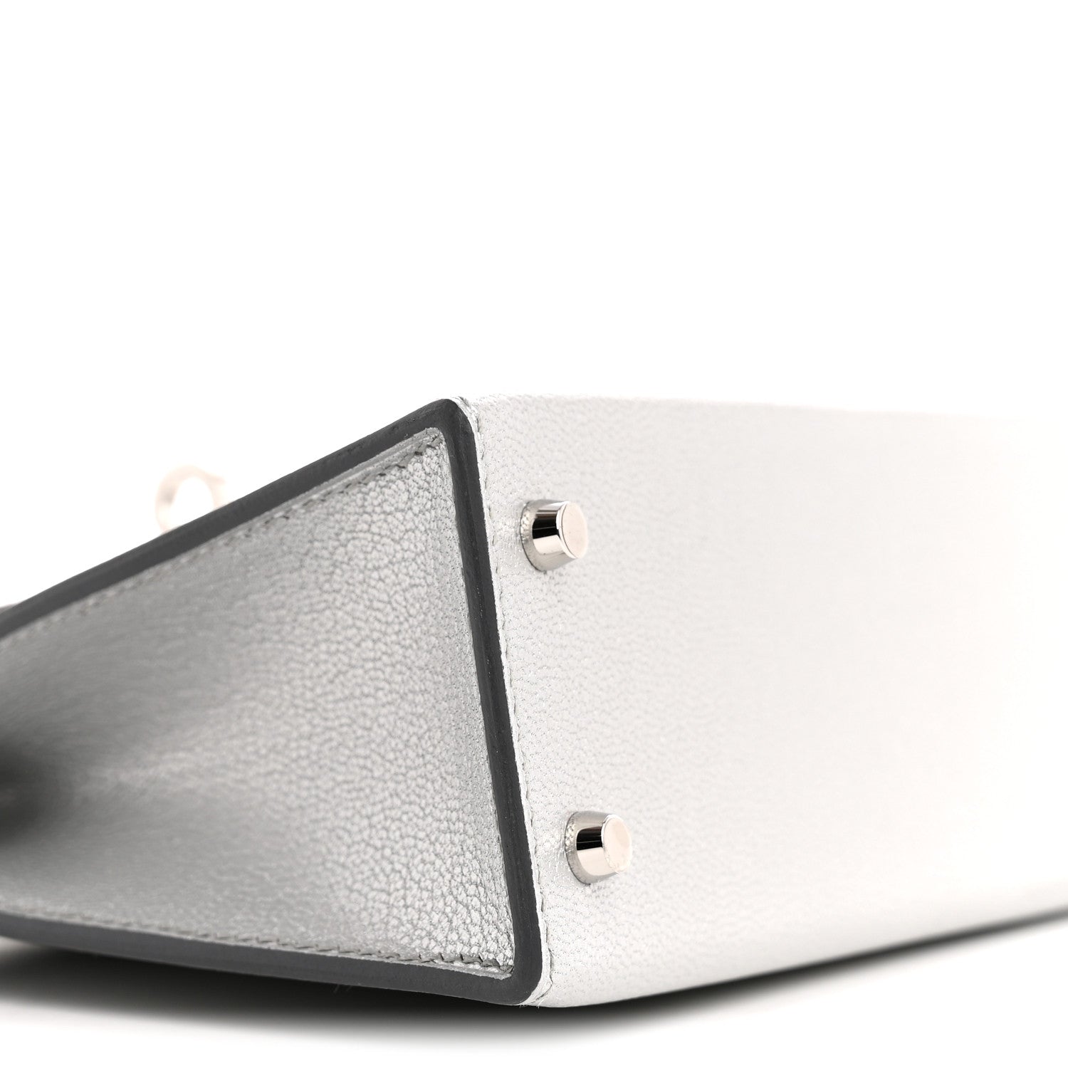Metallic Chevre Chamkilight Mini Kelly Sellier 20 Argent