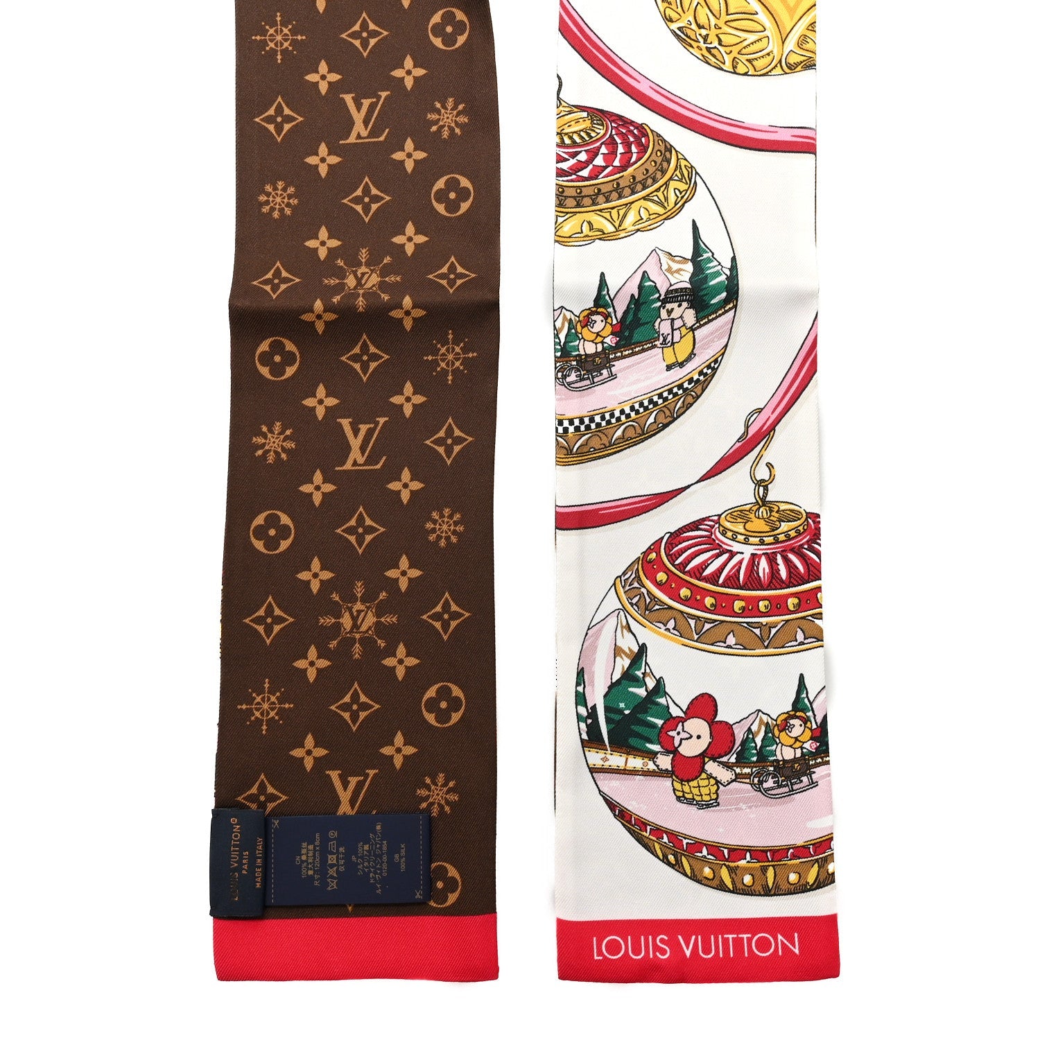 Silk Monogram 2023 Christmas Animation Ornaments Bandeau Brown Multicolor