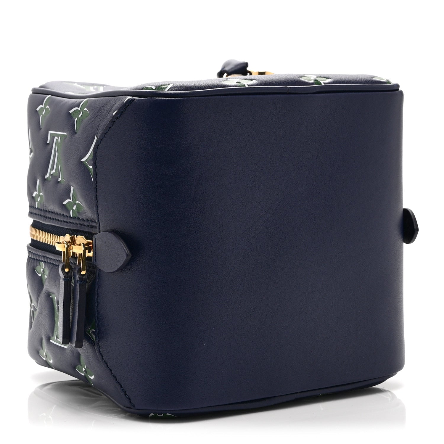 Lambskin Embossed Monogram Square Bag Blue Green