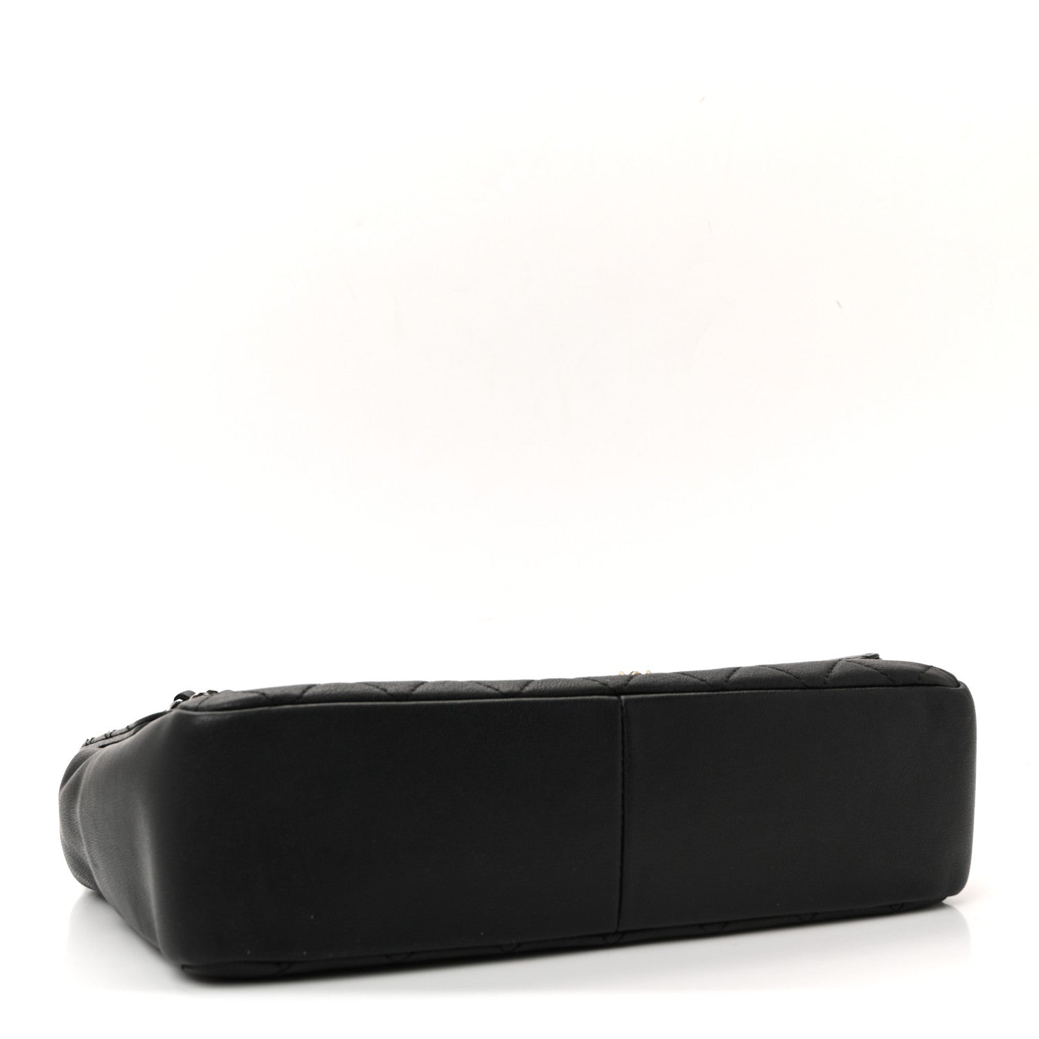 Calfskin Quilted Turn And Lock Flap Bag Black