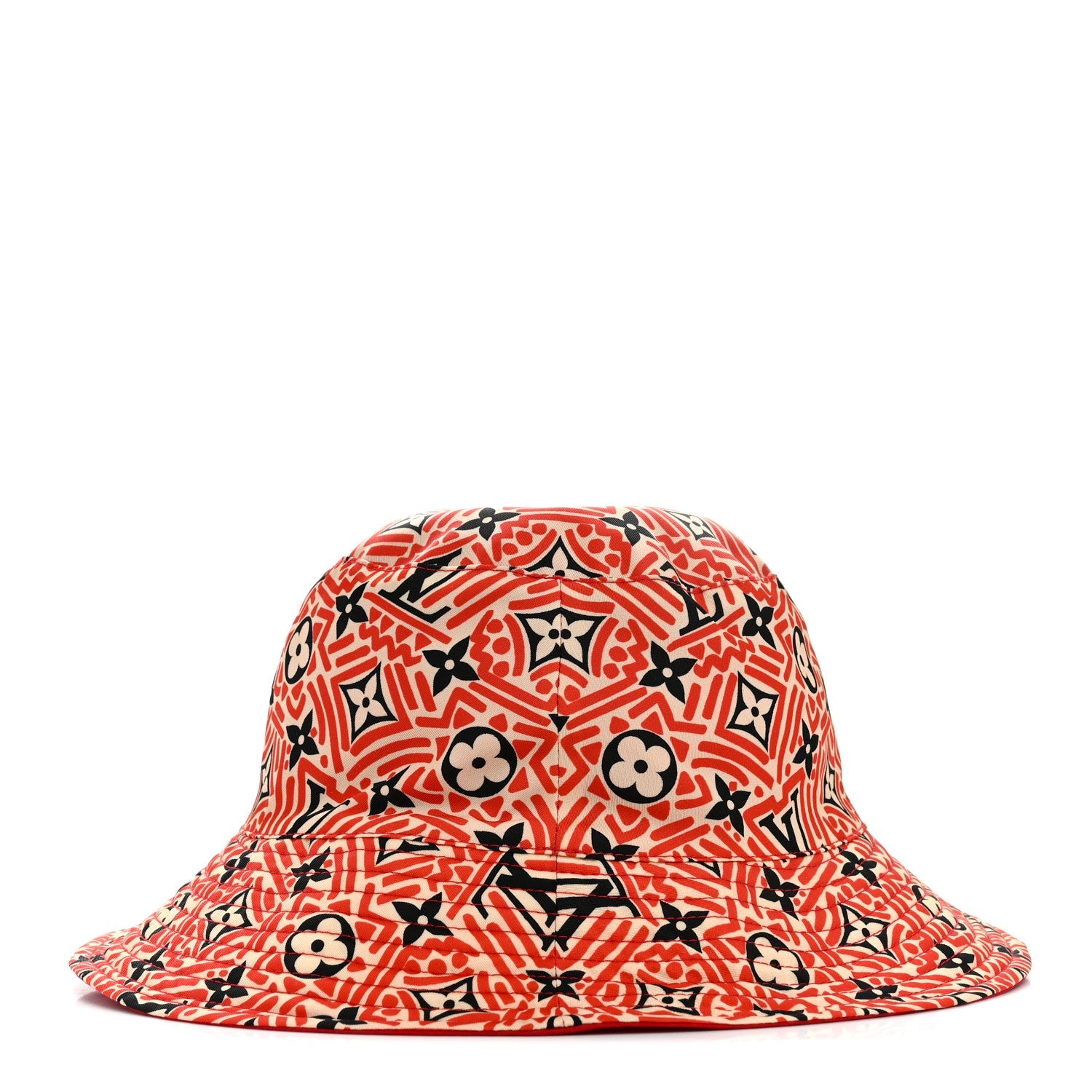 Nylon Canvas Monogram Giant Crafty Reversible Bucket Hat M Creme Rouge