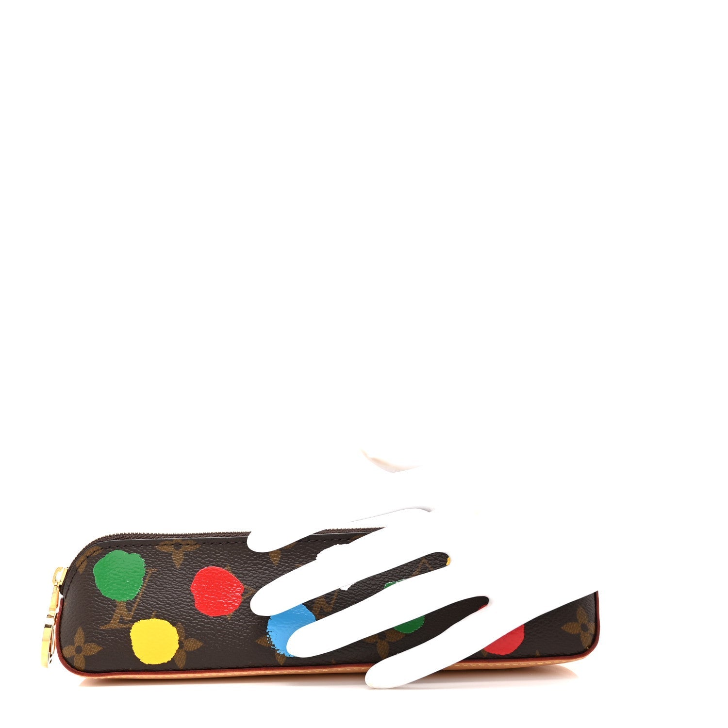 X YK Monogram Dots Elizabeth Pencil Pouch Multicolor
