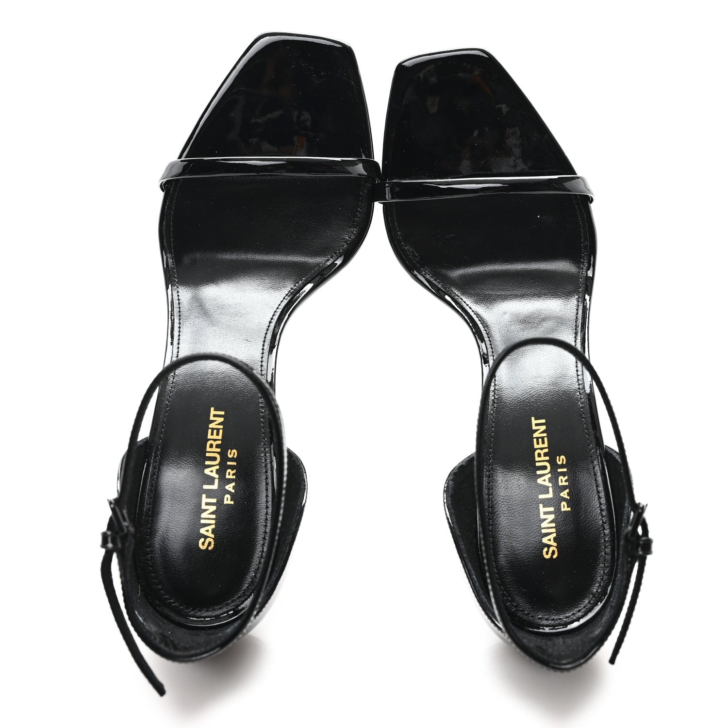 Patent Calfskin Opyum 85 Sandals 39.5 Black