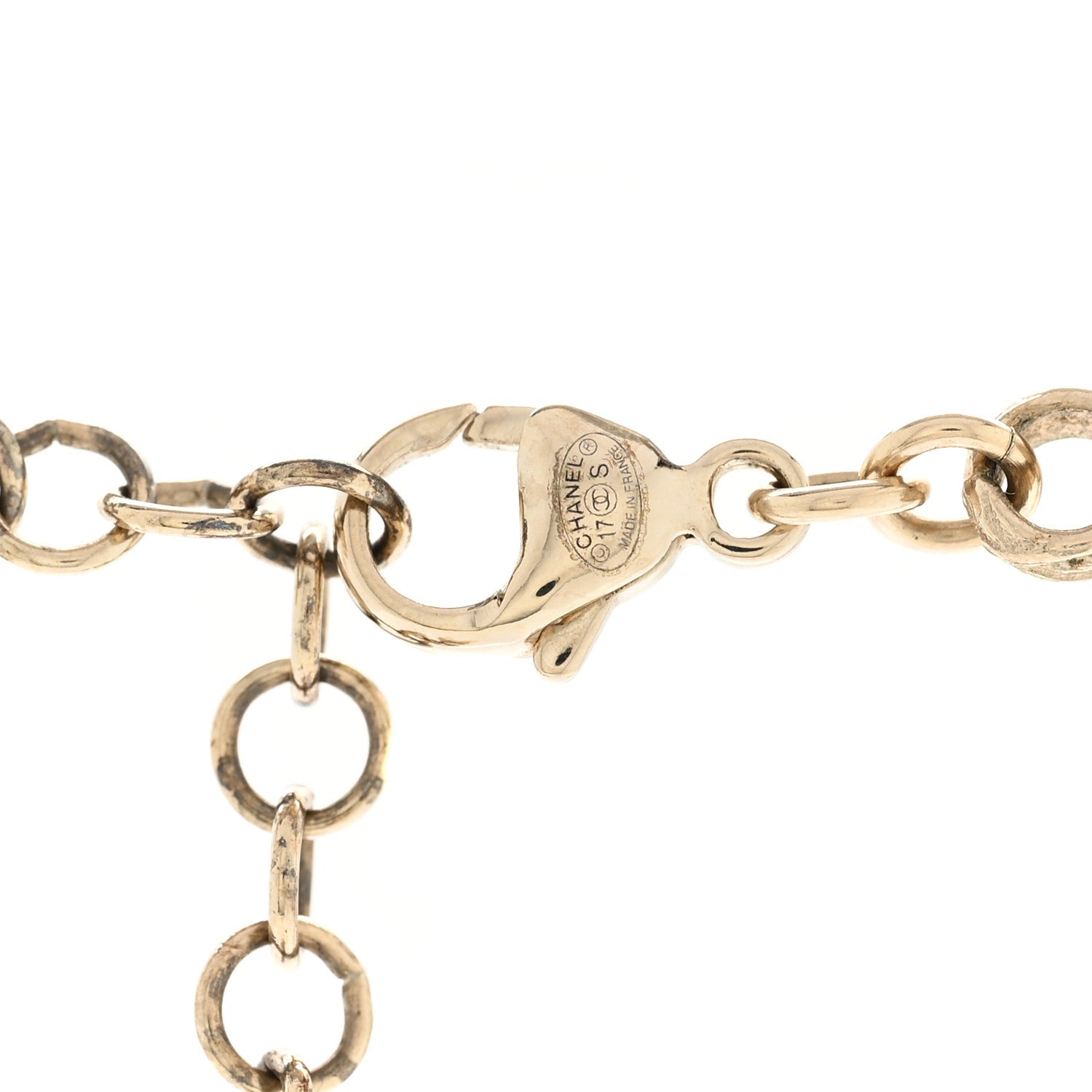 Pearl Crystal CC Double Strand Necklace Gold