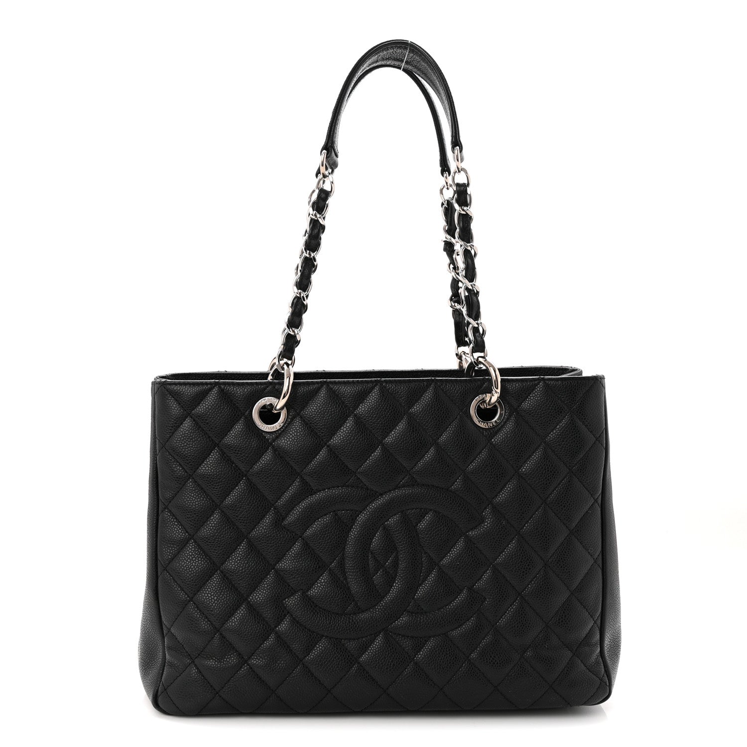 Caviar Quilted Grand Shopping Tote GST Black