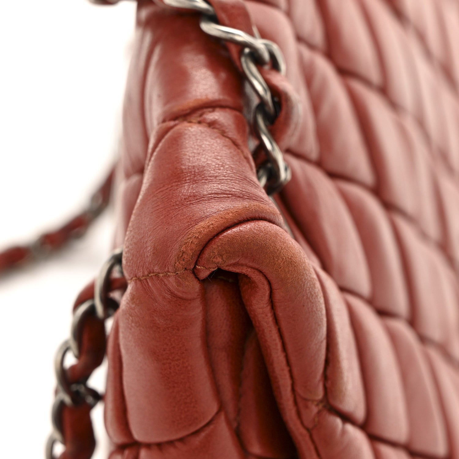 Lambskin Large New Bubble Flap Red