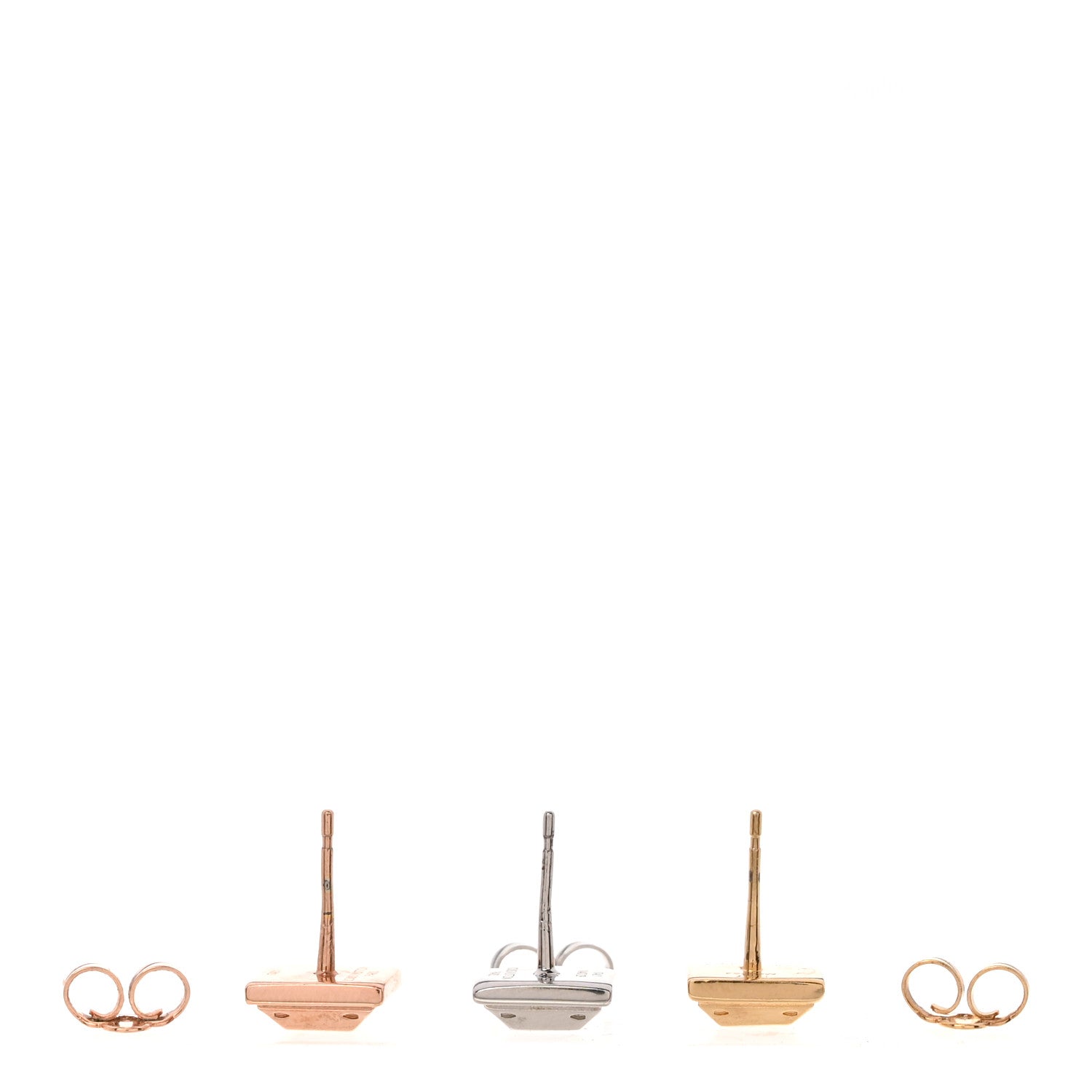 Nanogram Tennis Earrings Set of 3 Gold Silver Pink