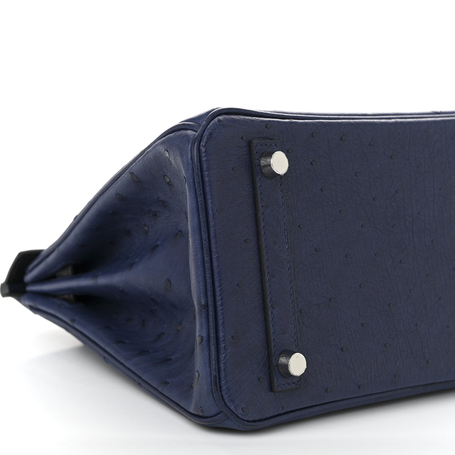 Ostrich Bi-Color Birkin 25 Bleu Iris Black