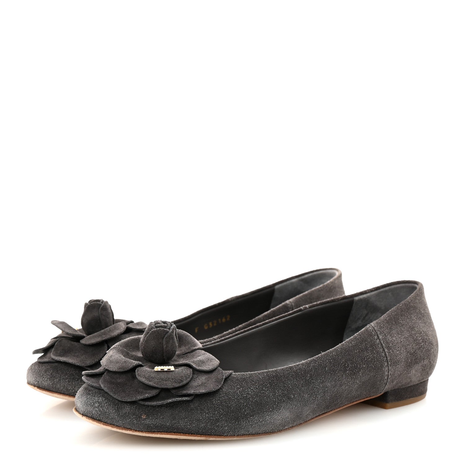 Suede Camellia CC Ballerina Flats 40 Grey