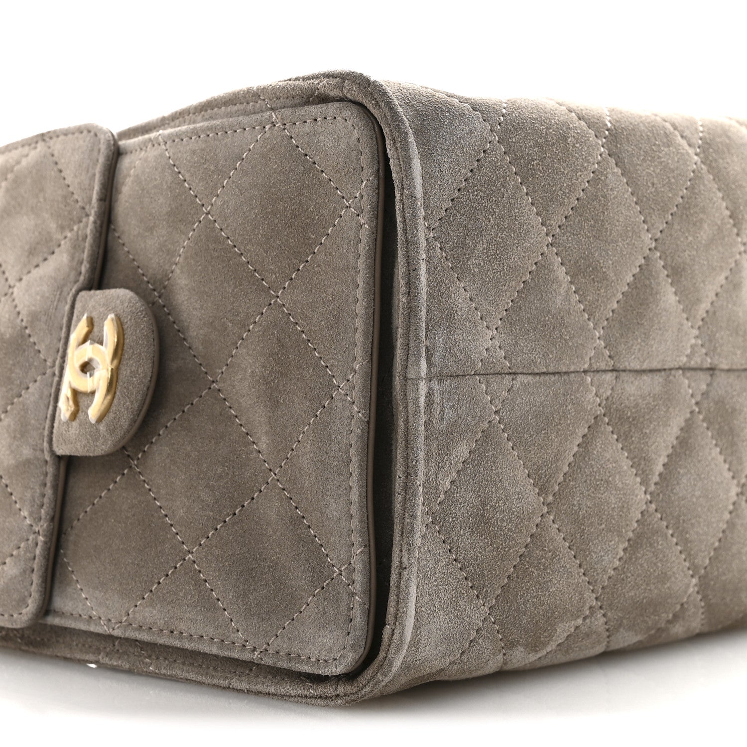 Suede Quilted Small Chanel 25 Handbag Dark Grey