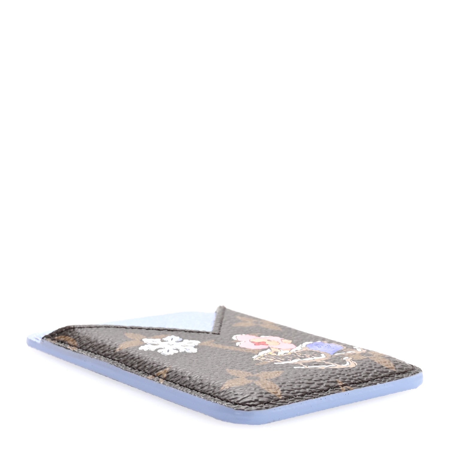 Monogram Magnet Vivienne Card Holder Blue Frost