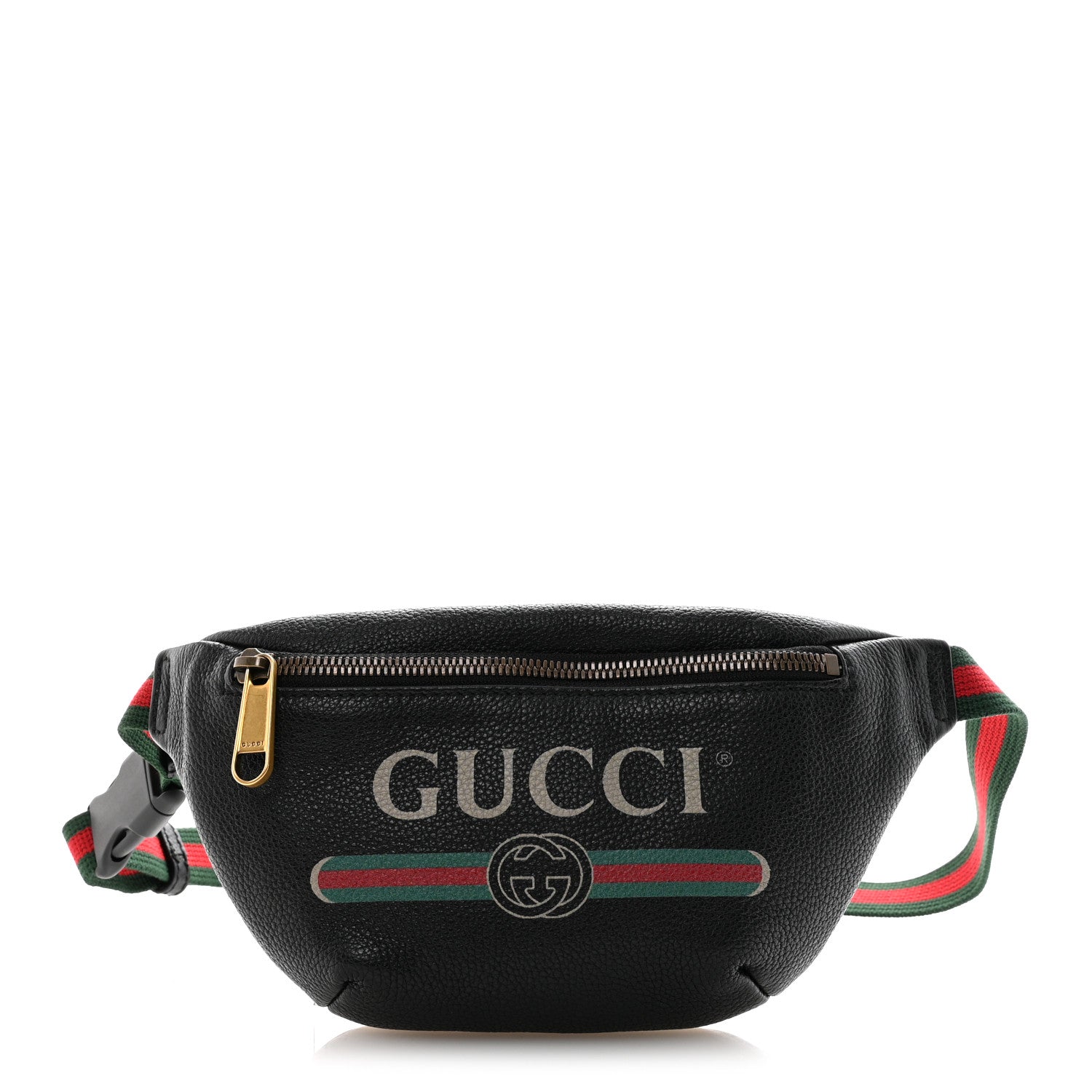 Grained Calfskin Logo Belt Bag Black