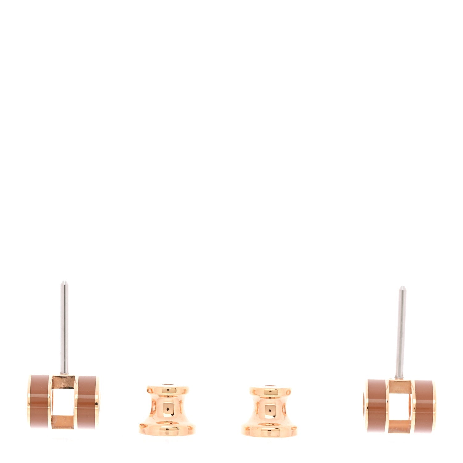 Rose Gold Lacquered Mini Pop H Earrings Rose Dragee