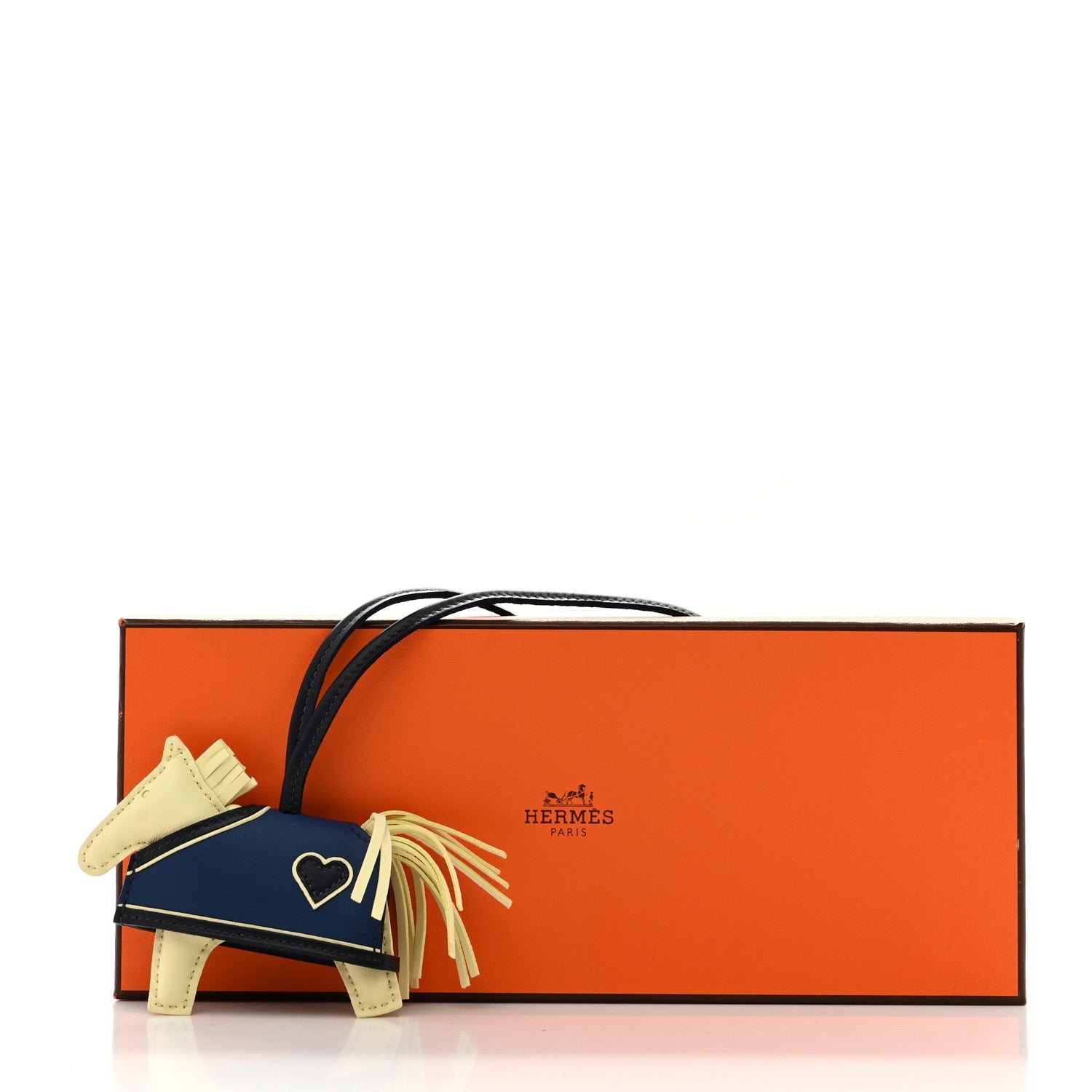 Milo Lambskin Grigri Rodeo Robeo Coeur Bag Charm PM Jaune Milton Bleu Nuit Bleu Tie