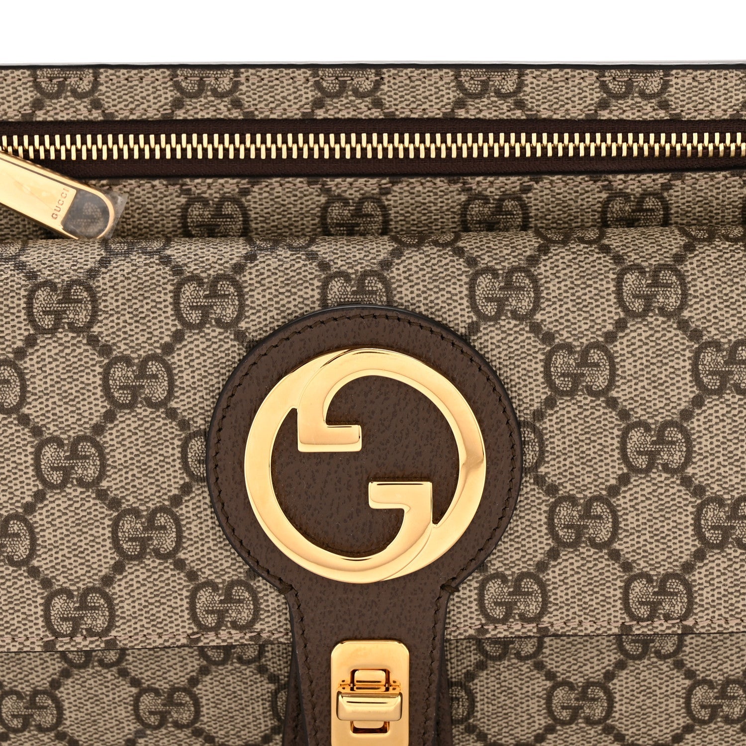 GG Supreme Monogram Textured Dollar Calfskin Blondie Belt Bag Beige Ebony New Acero