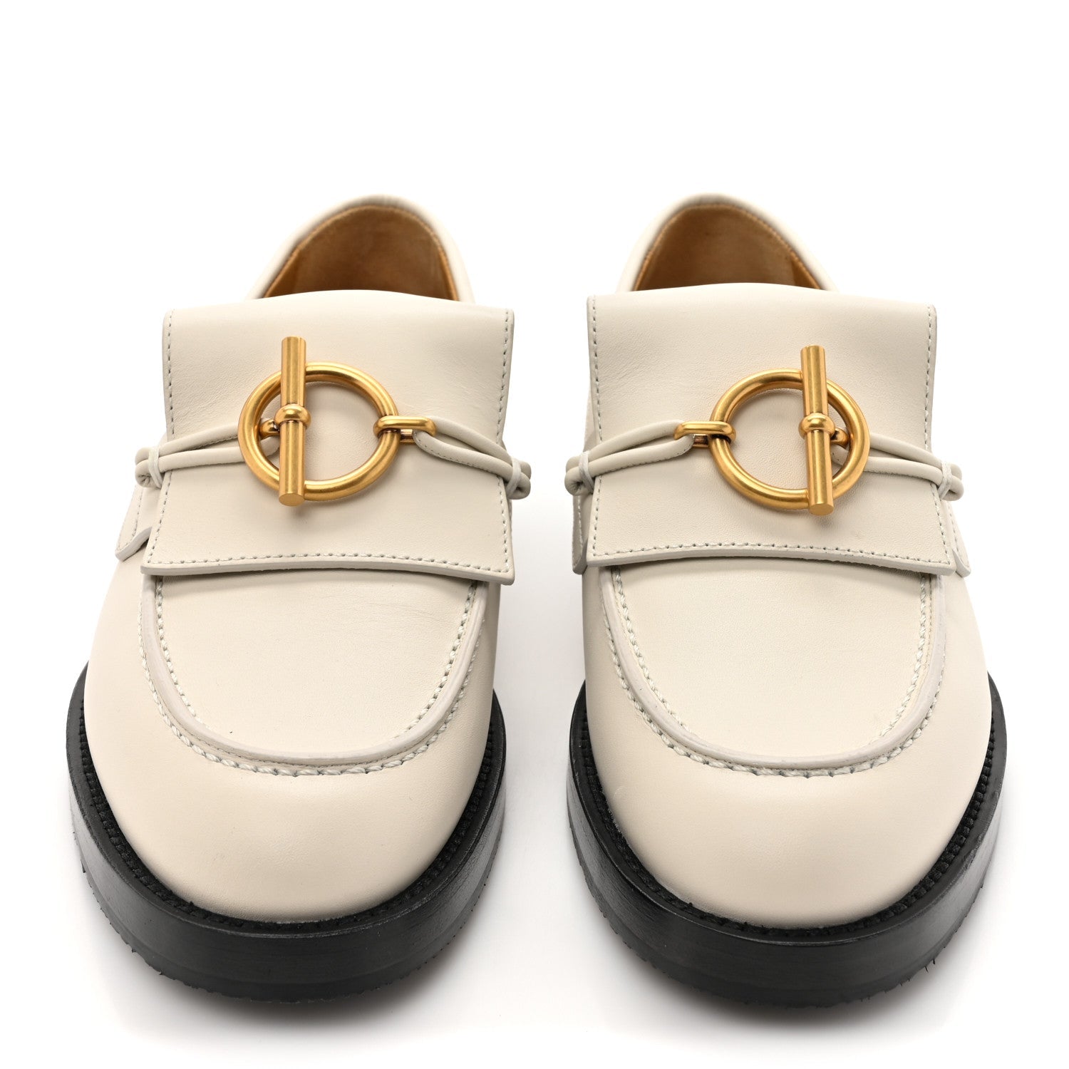 Calfskin Womens Impact Loafers 35 Blanc De Paris