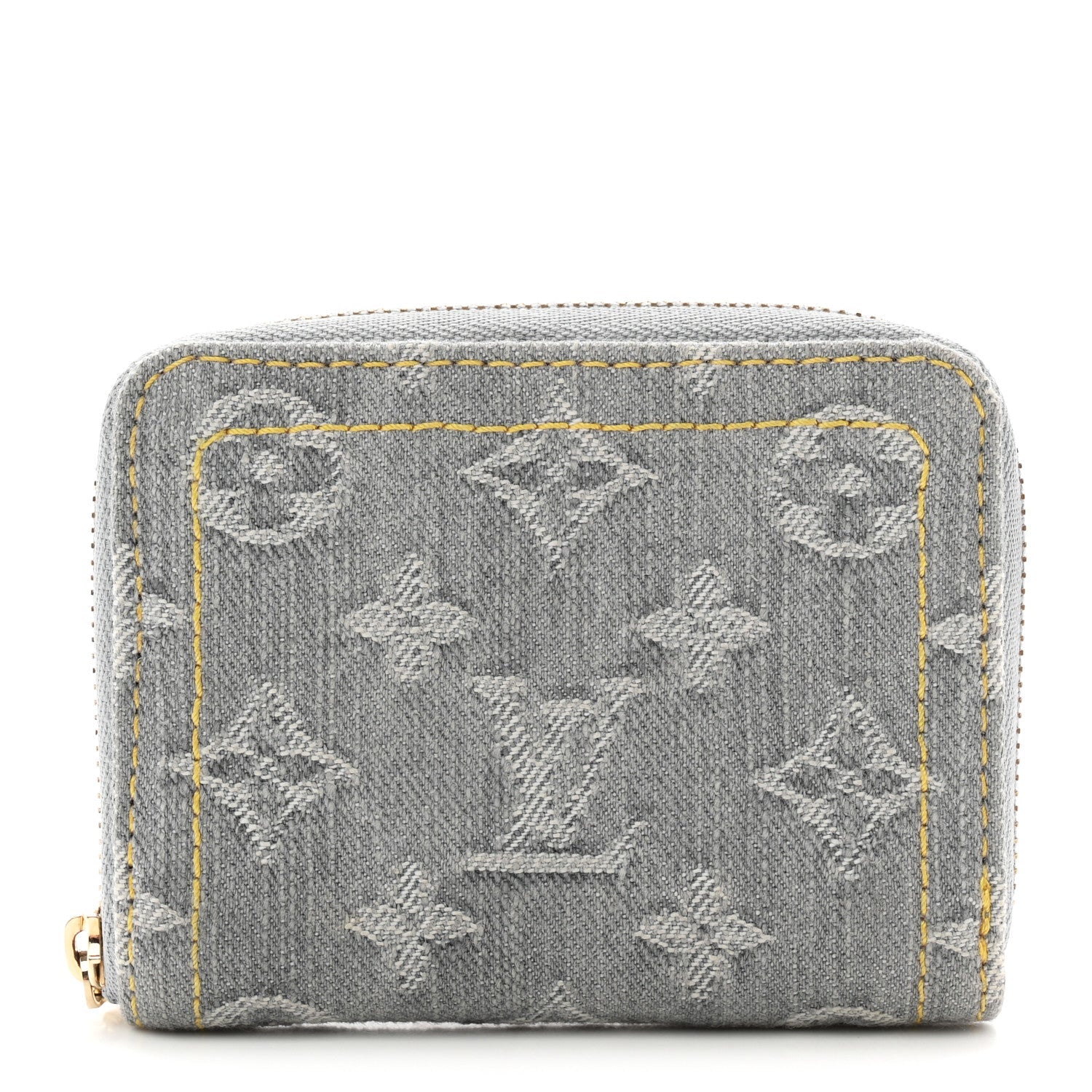 Denim Monogram Zippy Coin Purse Washed Gray